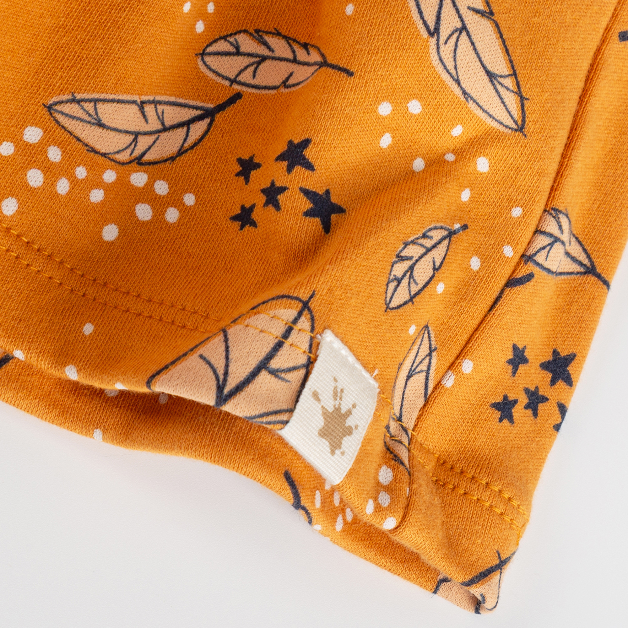 Tiered long sleeve dress Magic Owl, feather print