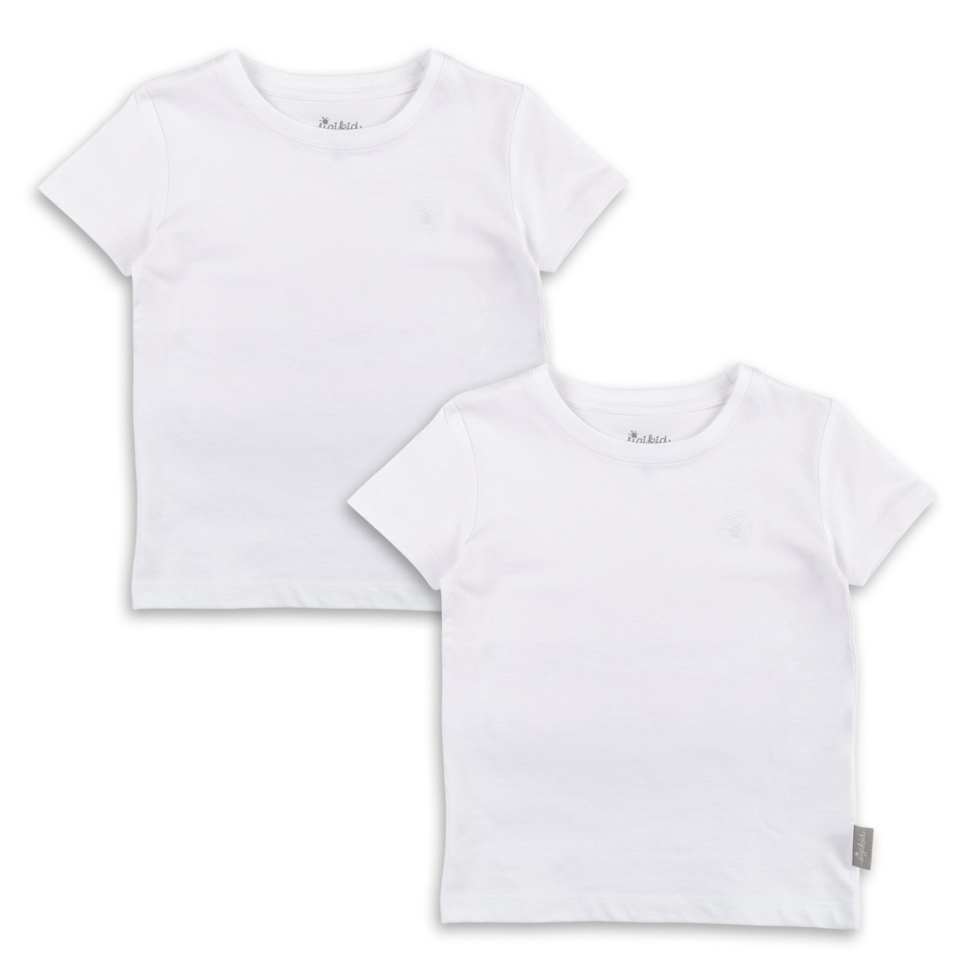 2 pack crew neck T-shirt for boys/girls, white