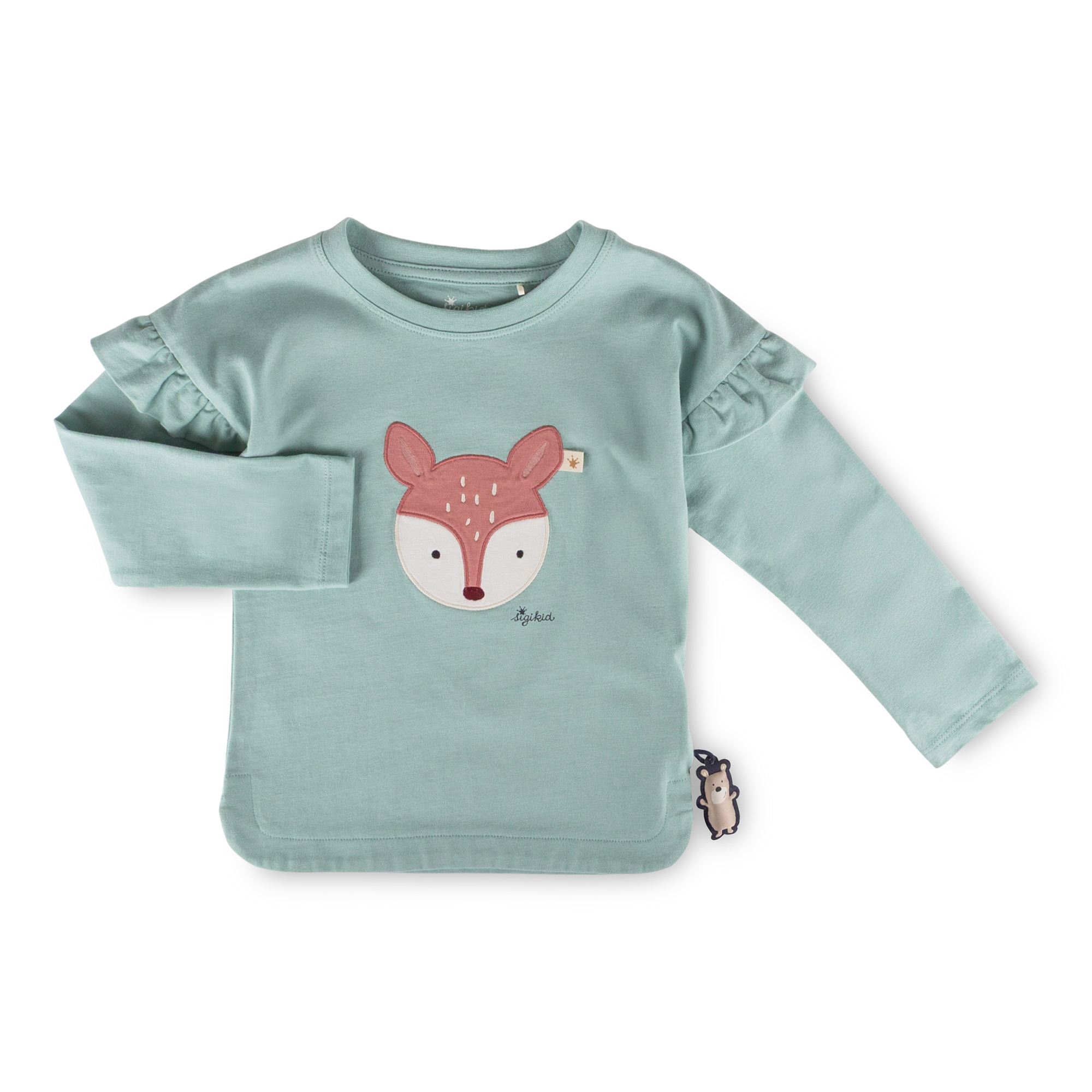 Children's long sleeve Tee roe deer, shoulder frills