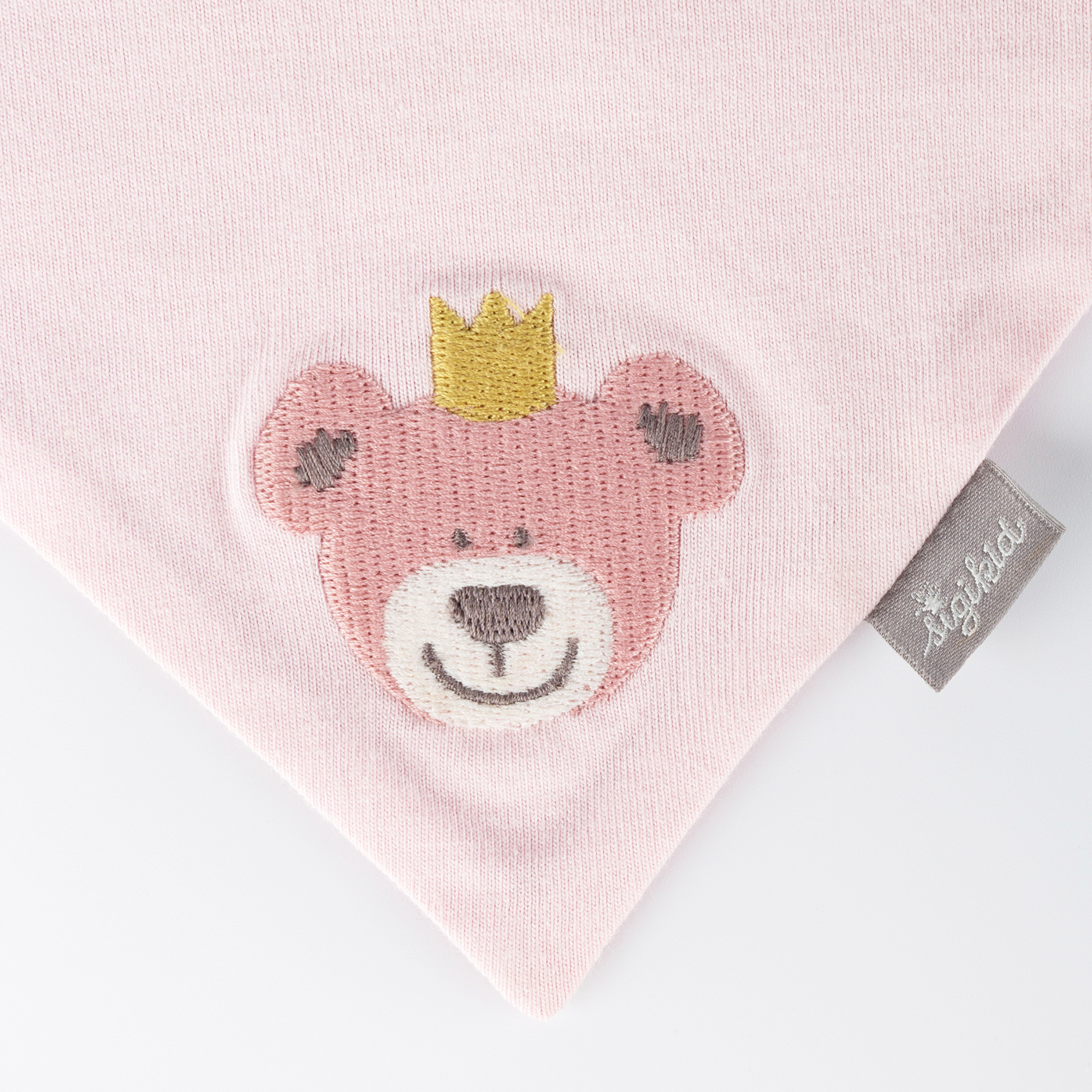 Newborn baby bandana bib bear prince pink, reversible