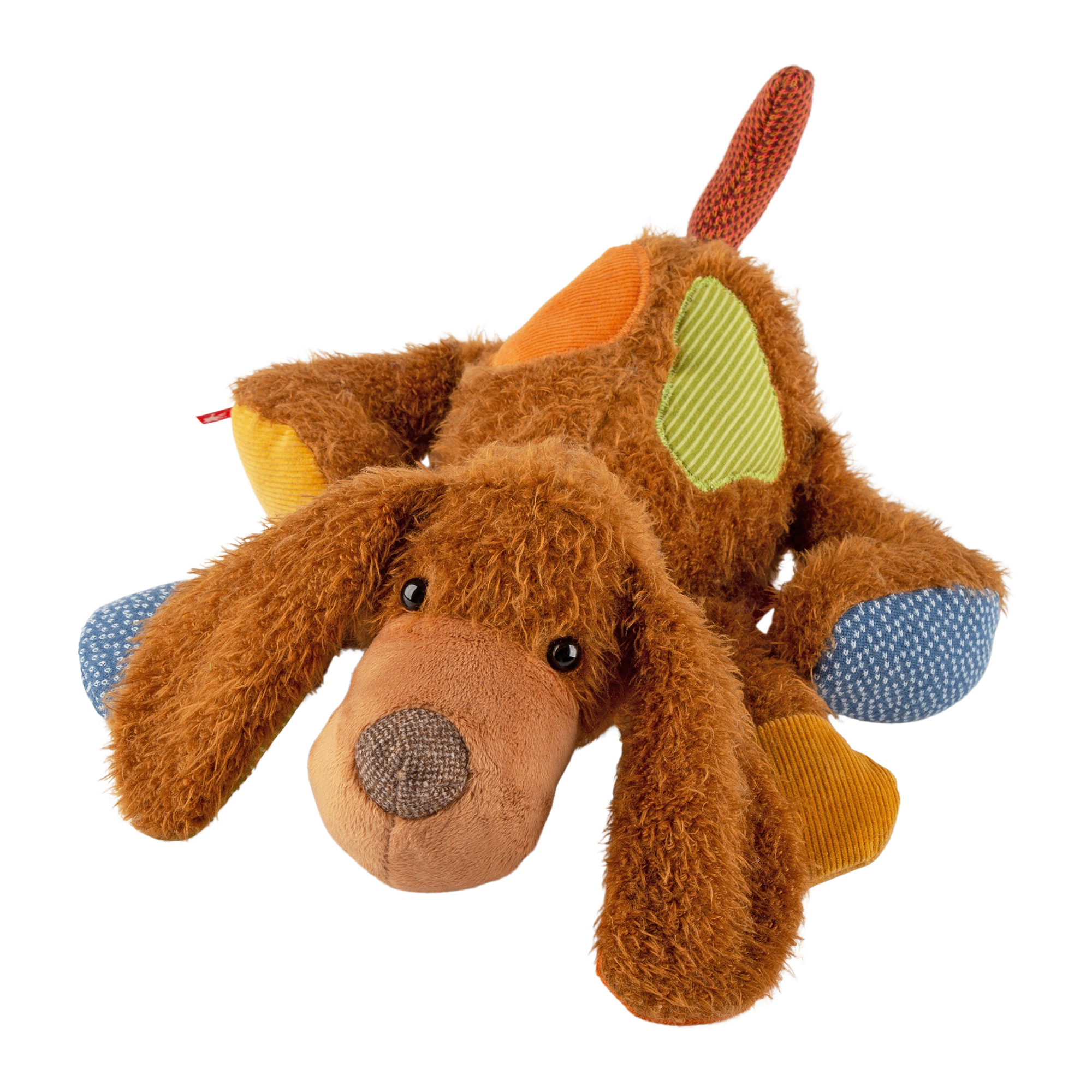 Kuscheltier Hund liegend, Patchwork Sweety