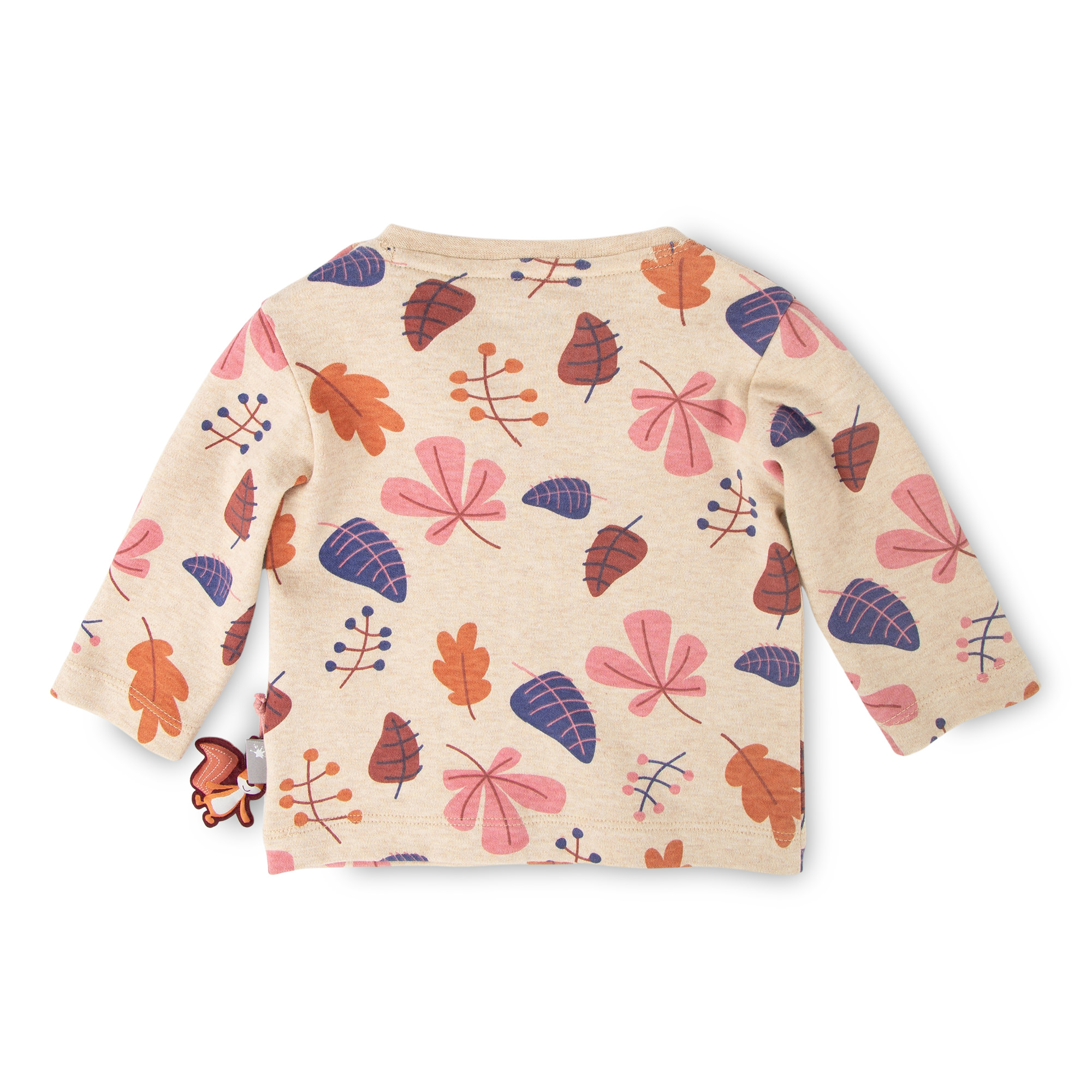 Baby Langarmshirt beige mit Herbstprint