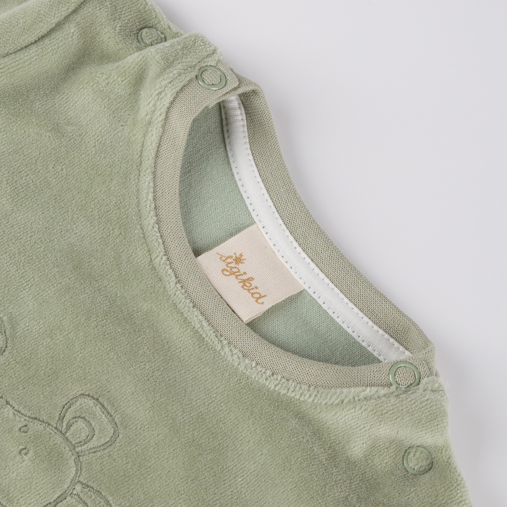 Newborn baby velour long sleeve Tee mouse, green