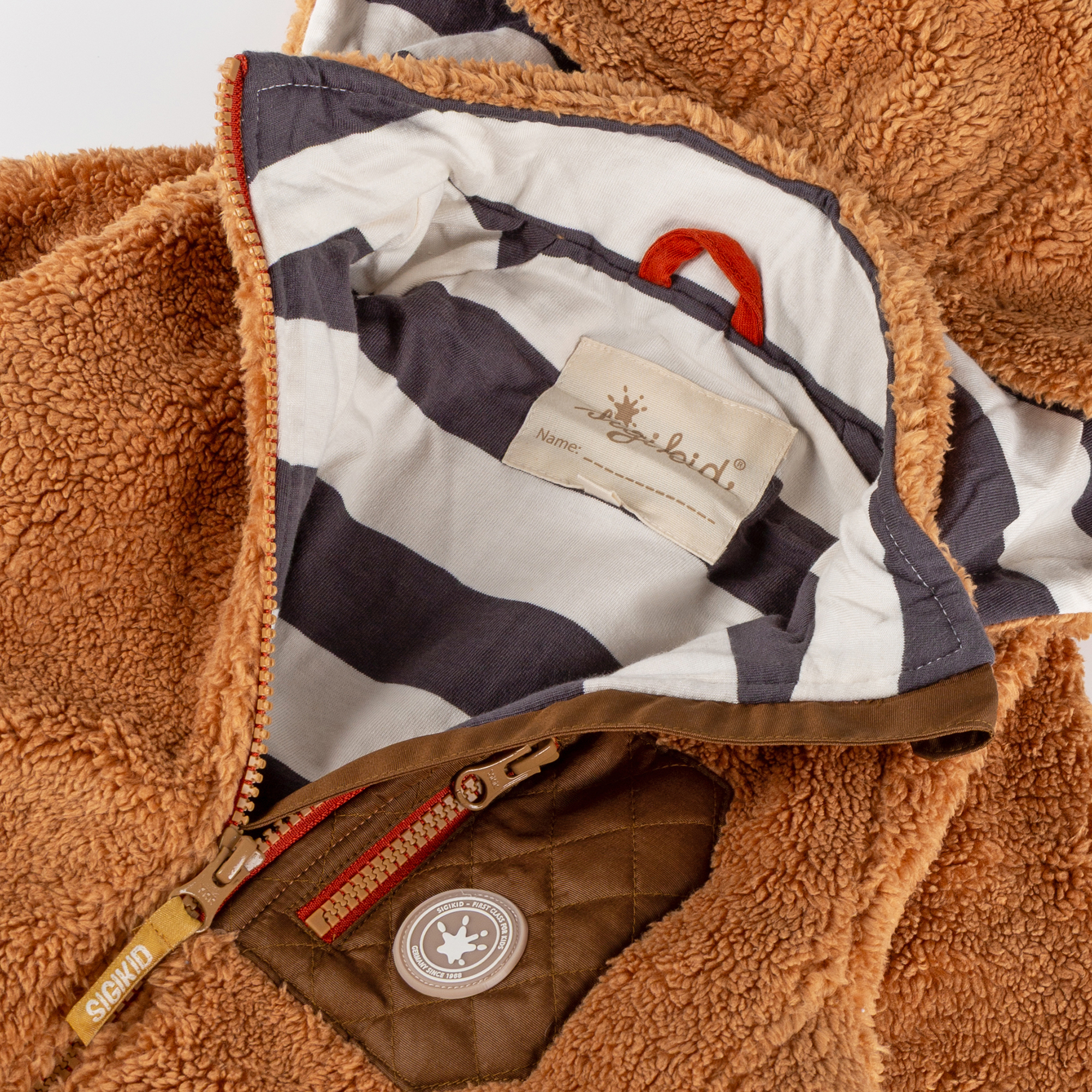 Sherpa Fleece Jacke Winterbär gefüttert, karamellbraun