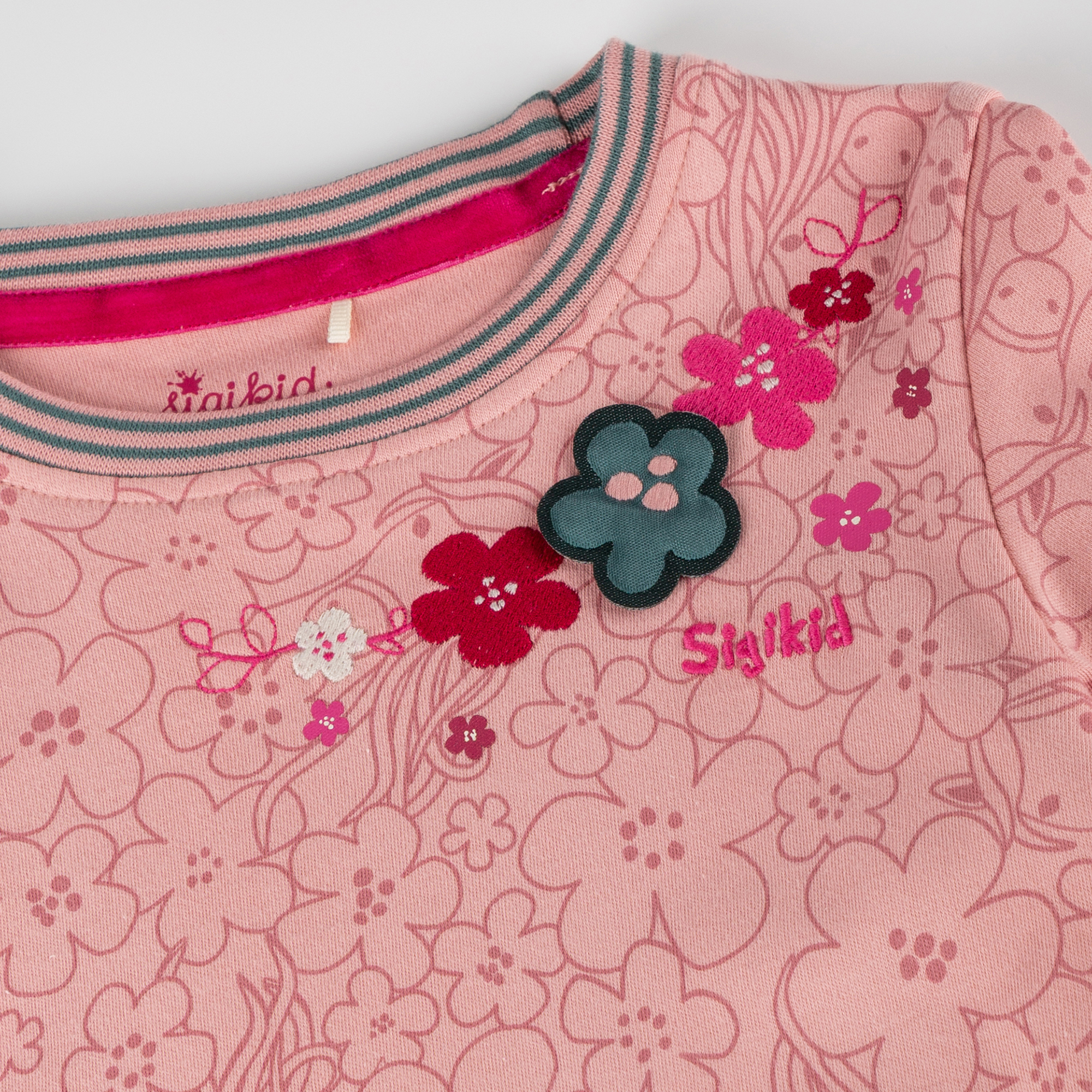 Kinder Langarmshirt Pony Love, rosa Blumenprint