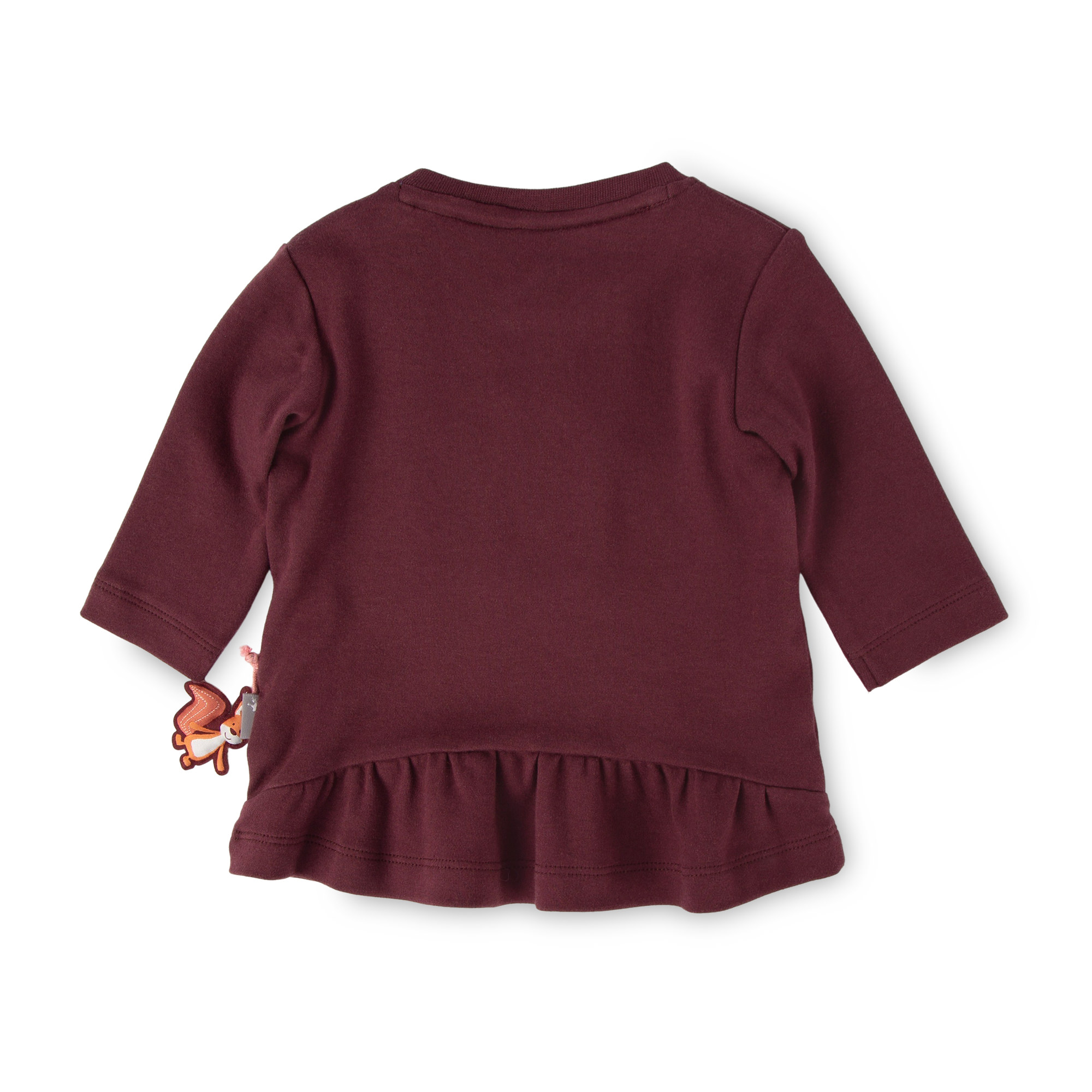 Baby Longshirt mit Eichhörnchen Motiv, dunkelrot