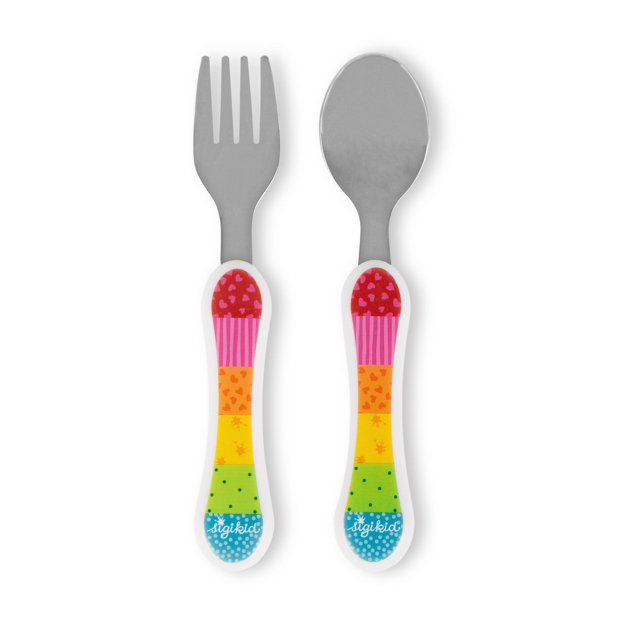 Children's cutlery set fork and spoon, Rainbow Rabbit Children's cutlery set fork and spoon, Rainbow Rabbit