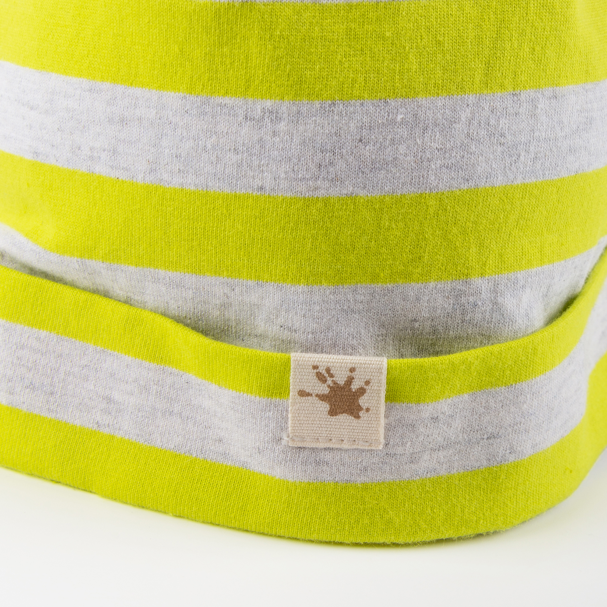 Baby Sommer Mütze Sporty Dino, gelb-weiß gestreift Baby Sommer Mütze Sporty Dino, gelb-weiß gestreift