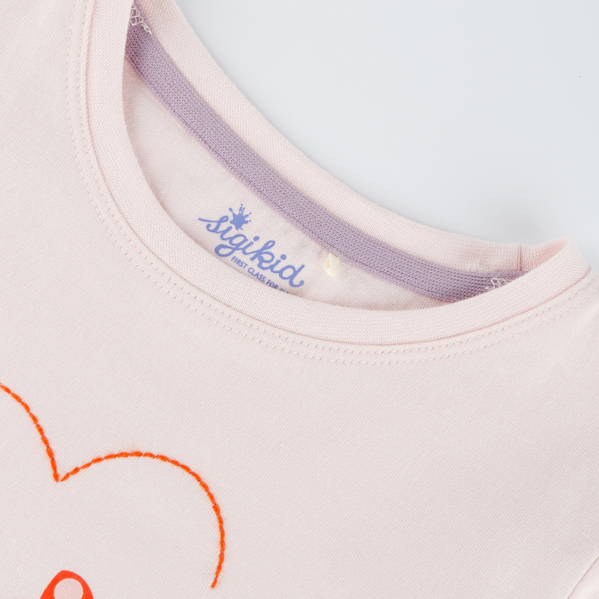 Children's T-shirt ladybug & heart, pale pink