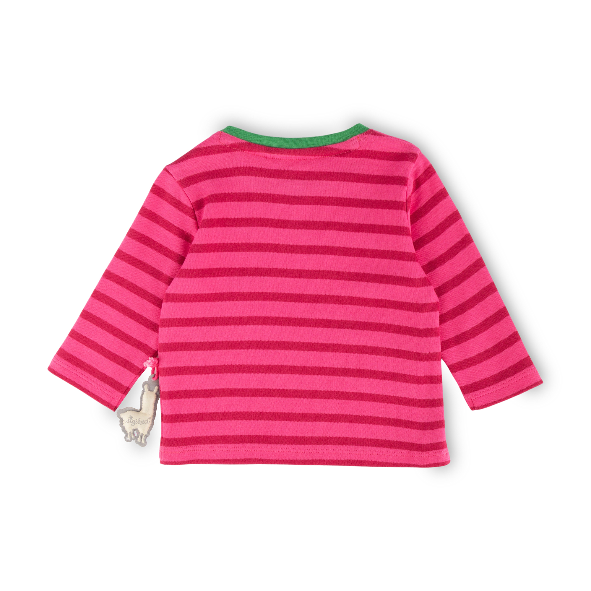 Baby Langarmshirt Crazy Lama, pink gestreift, Baby