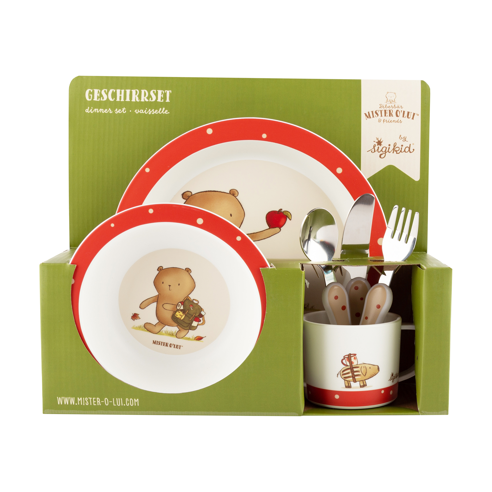 Children's tableware cutlery set beaverbear Mister O'Lui & Rupert