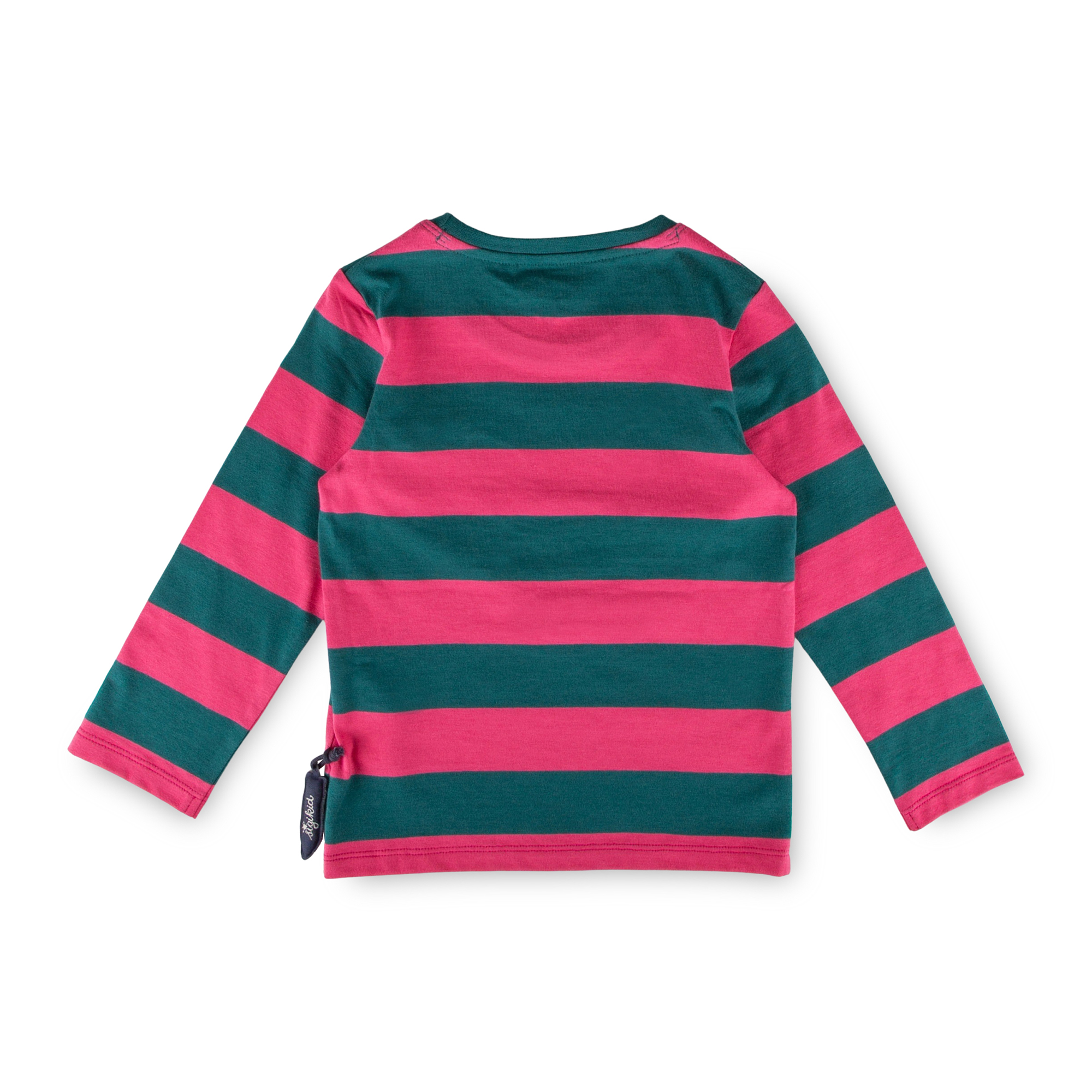 Children's long sleeve Tee roe deer, green/pink striped