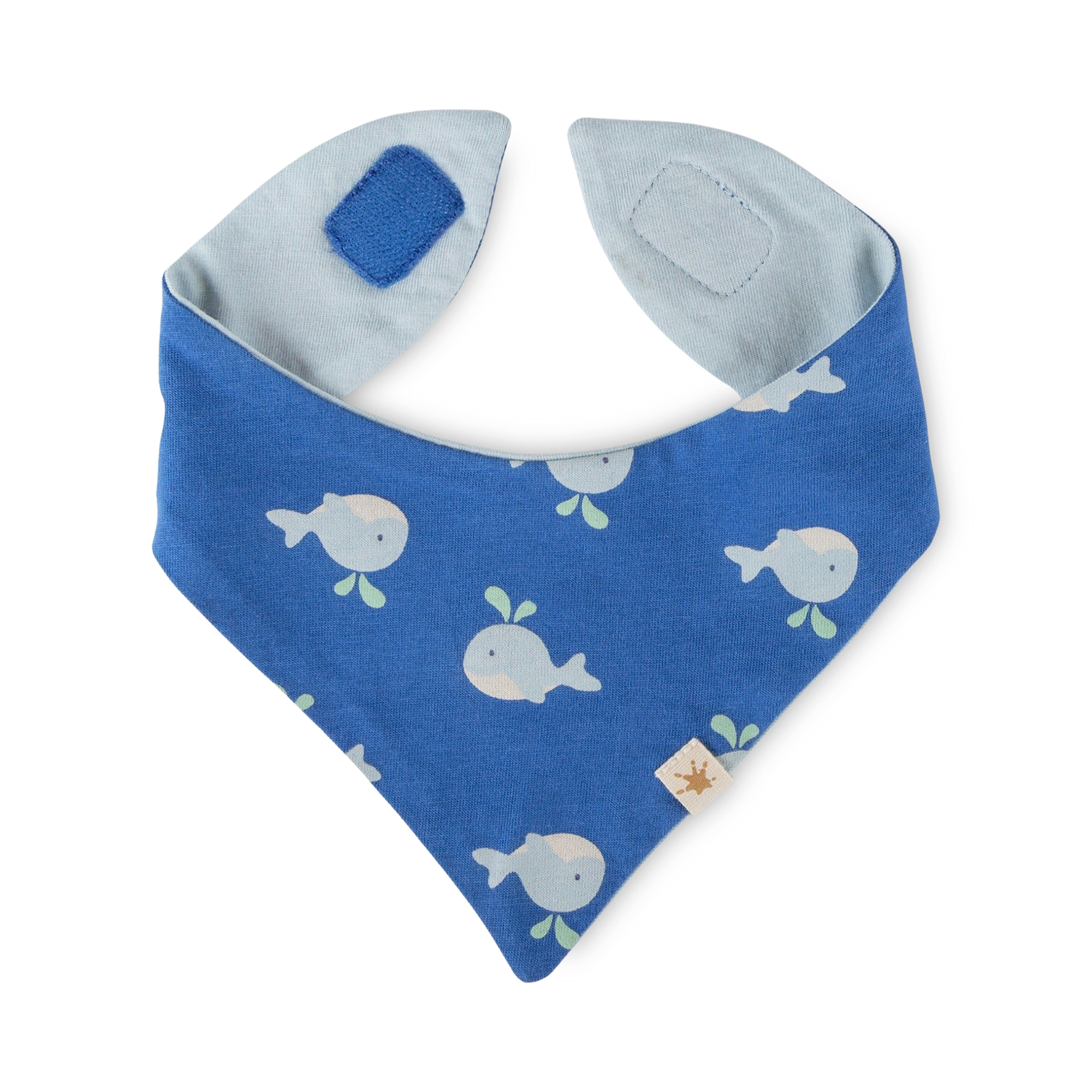 Newborn baby bandana bib, reversible, blue