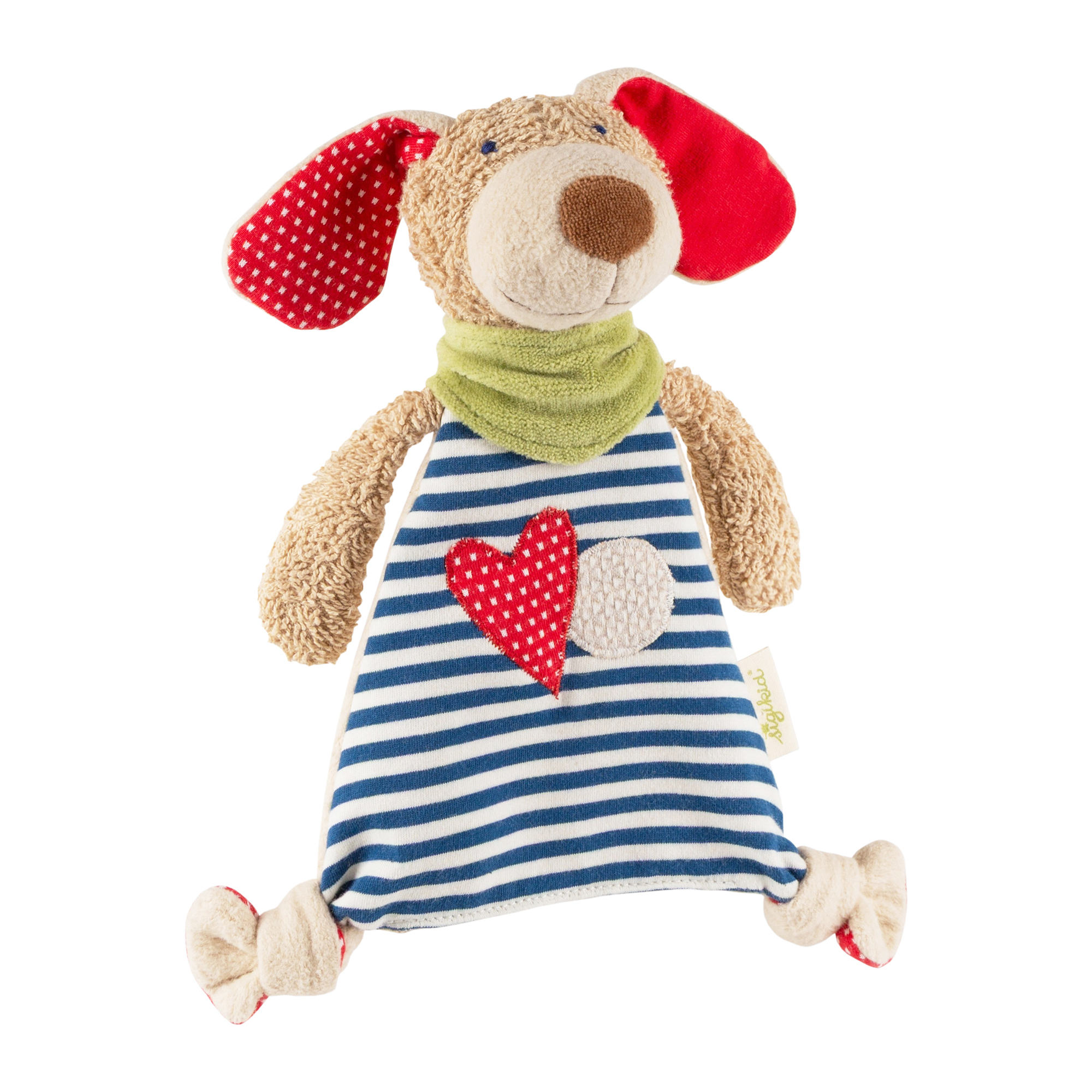 Organic baby comforter blankie dog, Green