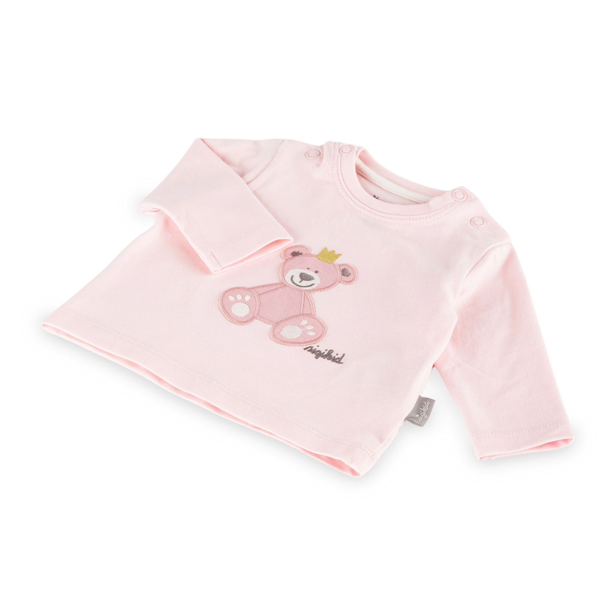 Baby Langarmshirt Krönchen Bär, rosa Baby Langarmshirt Krönchen Bär, rosa