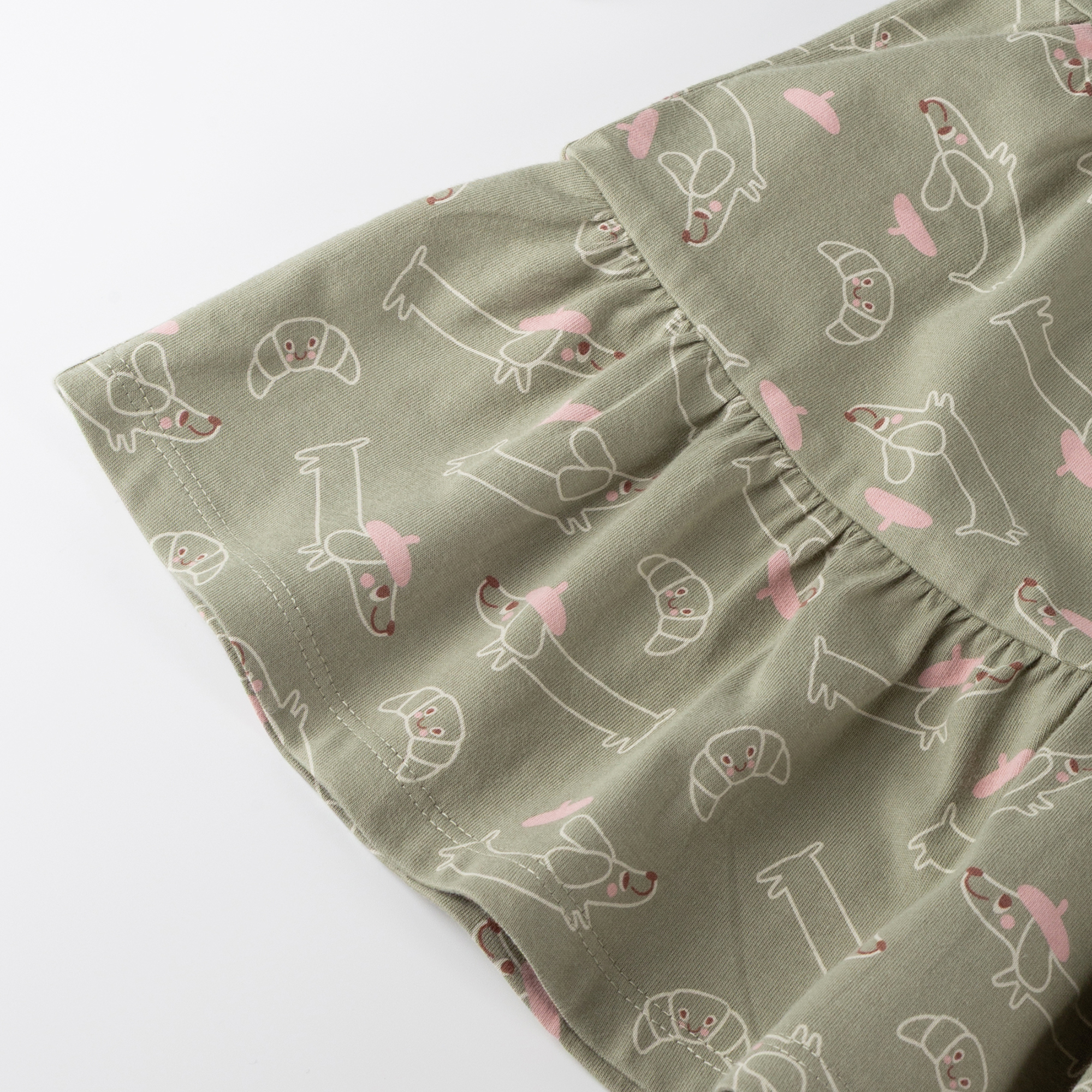 Langärmeliges Stufenkleid, Alloverprint Petit Croissant