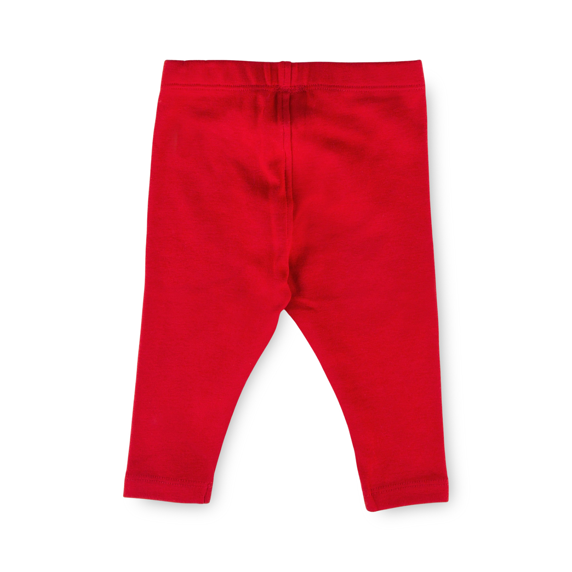 Baby rib knit leggings, bright red