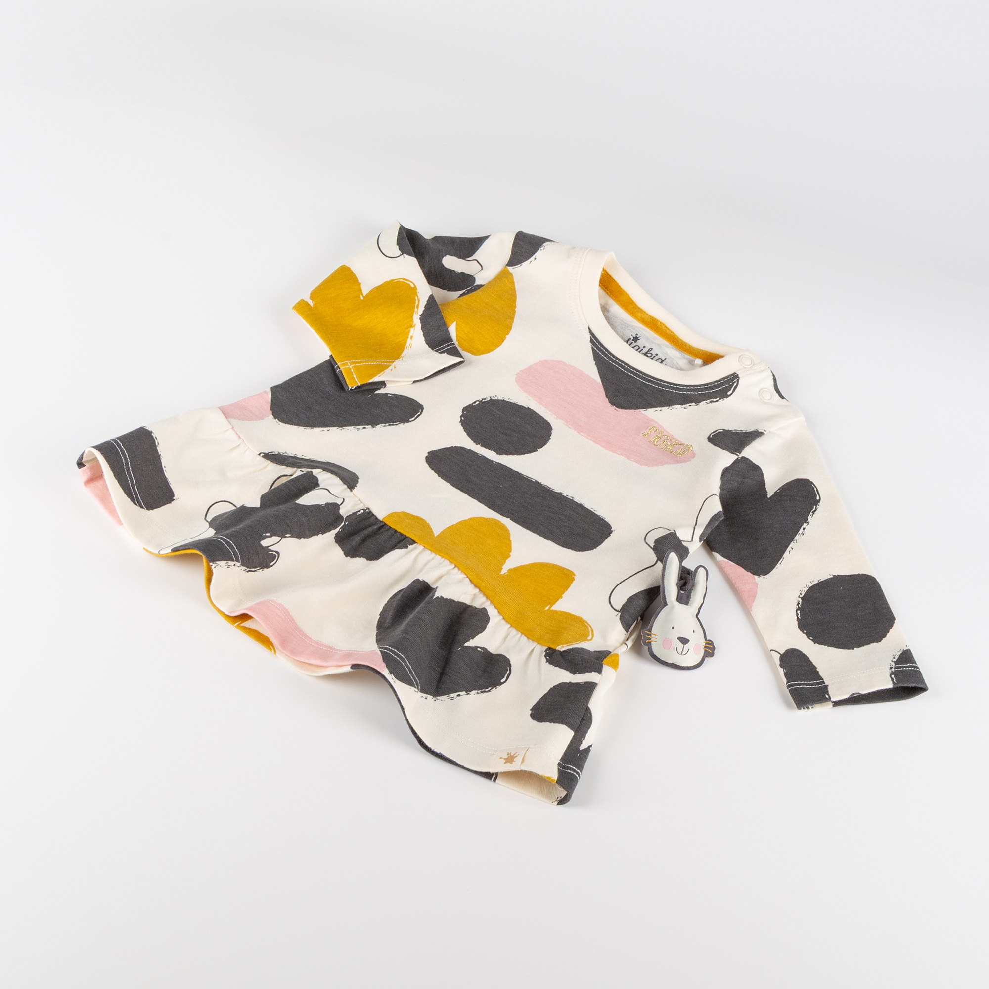 Baby Kleid Schneehase, bunter Print