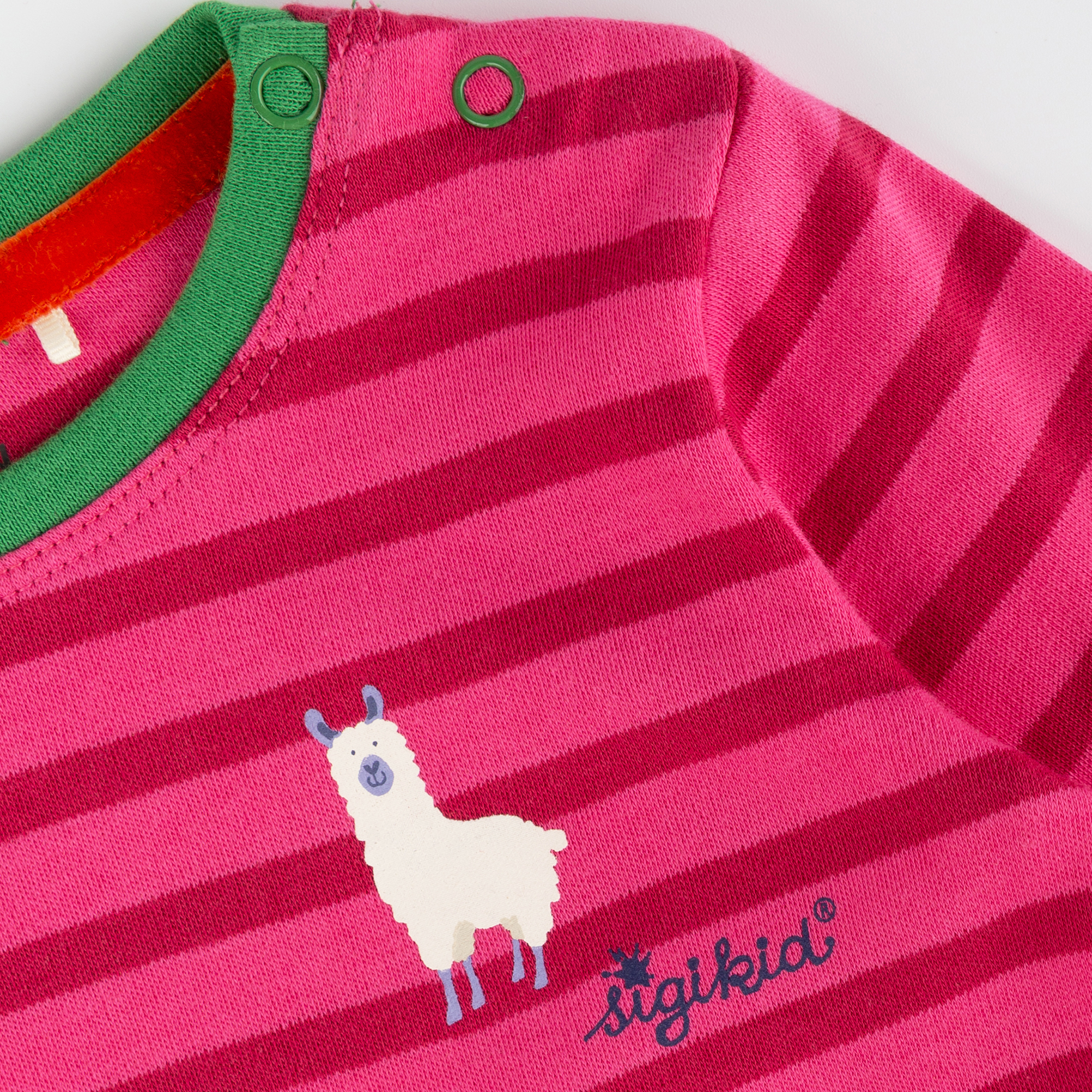 Baby Langarmshirt Crazy Lama, pink gestreift, Baby