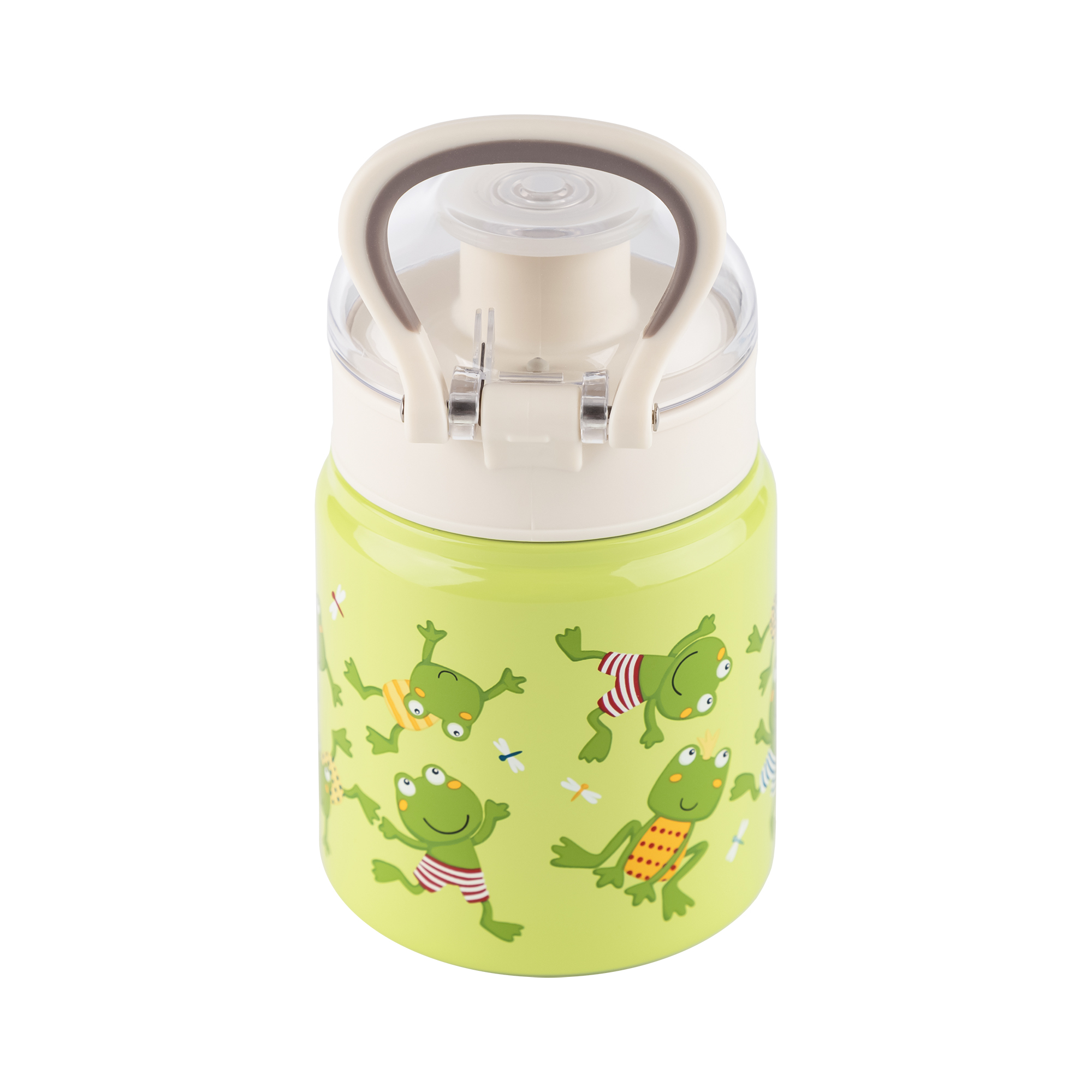 Kids' drink bottle frog, stainless steel, 400 ml