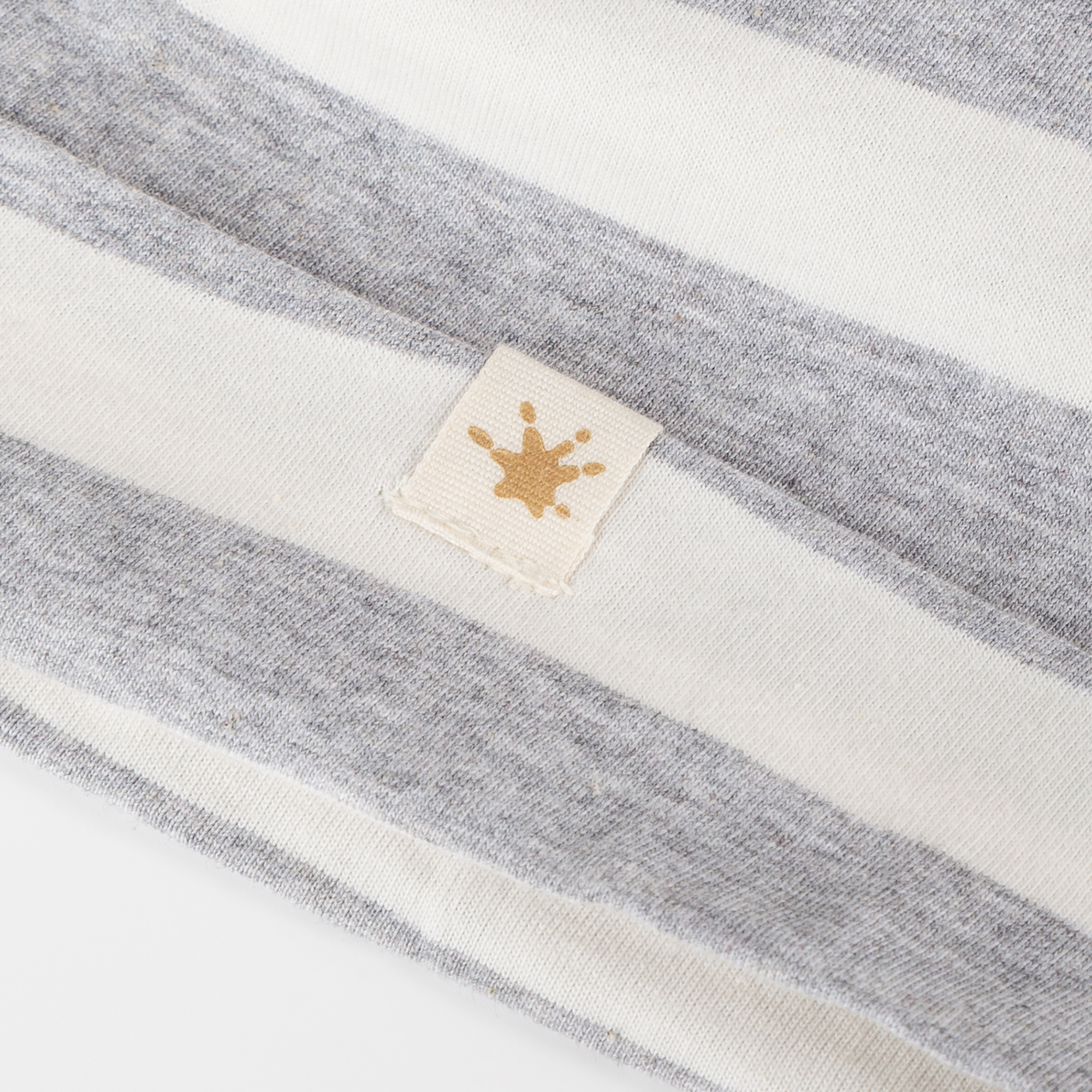 Baby beanie hat, white/grey striped