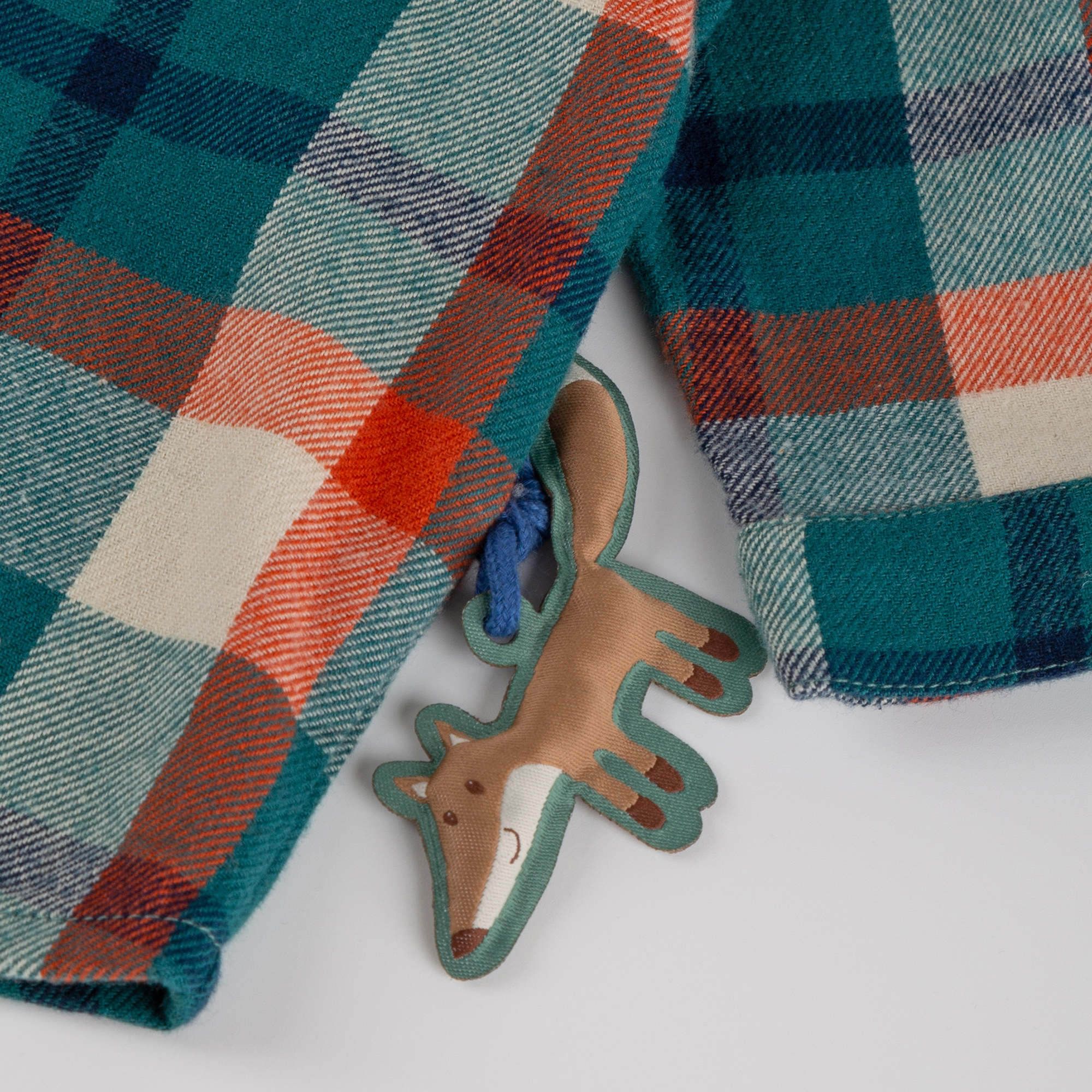 Check collared baby flannel shirt Wild Fox, green