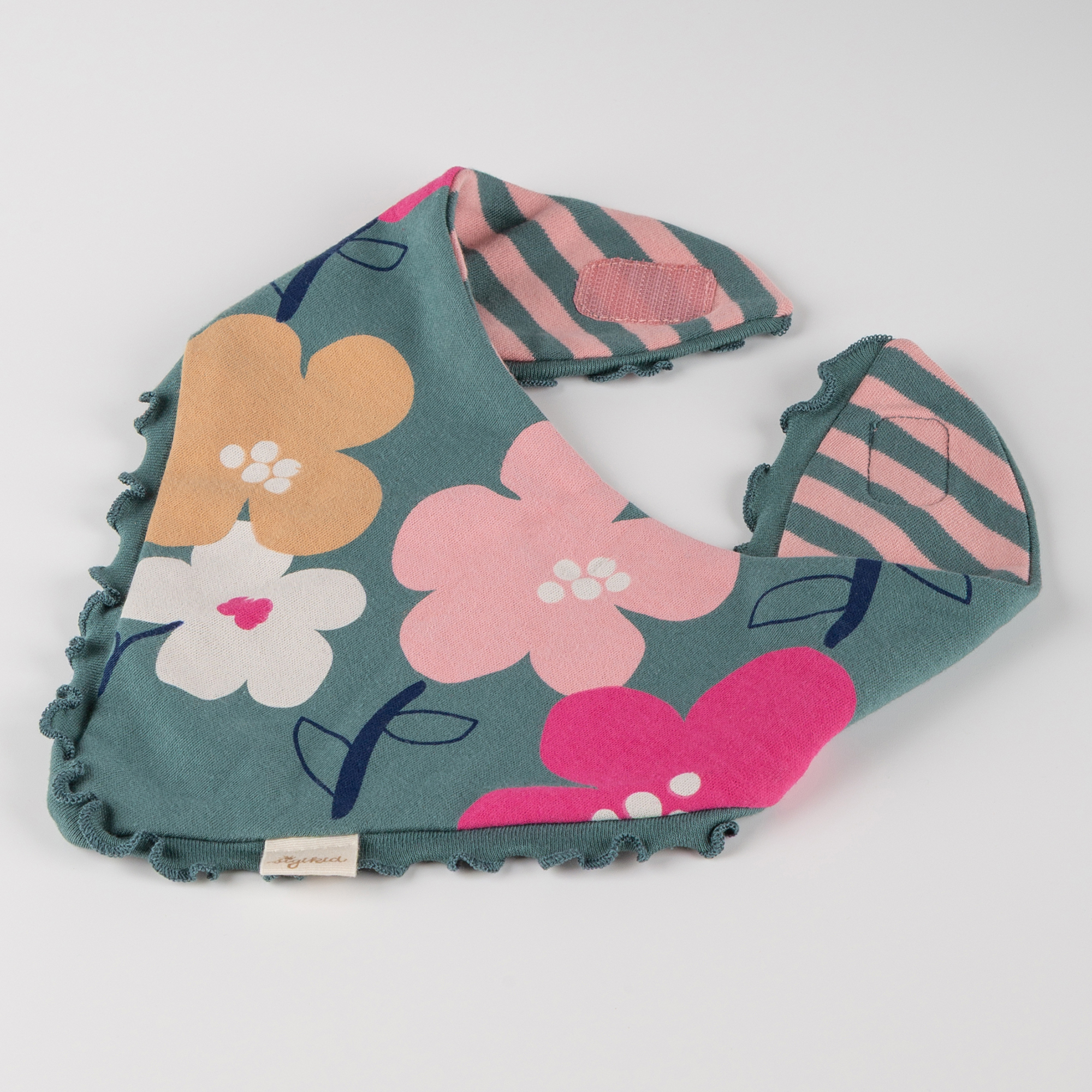 Reversible baby bandana bib Pony Love