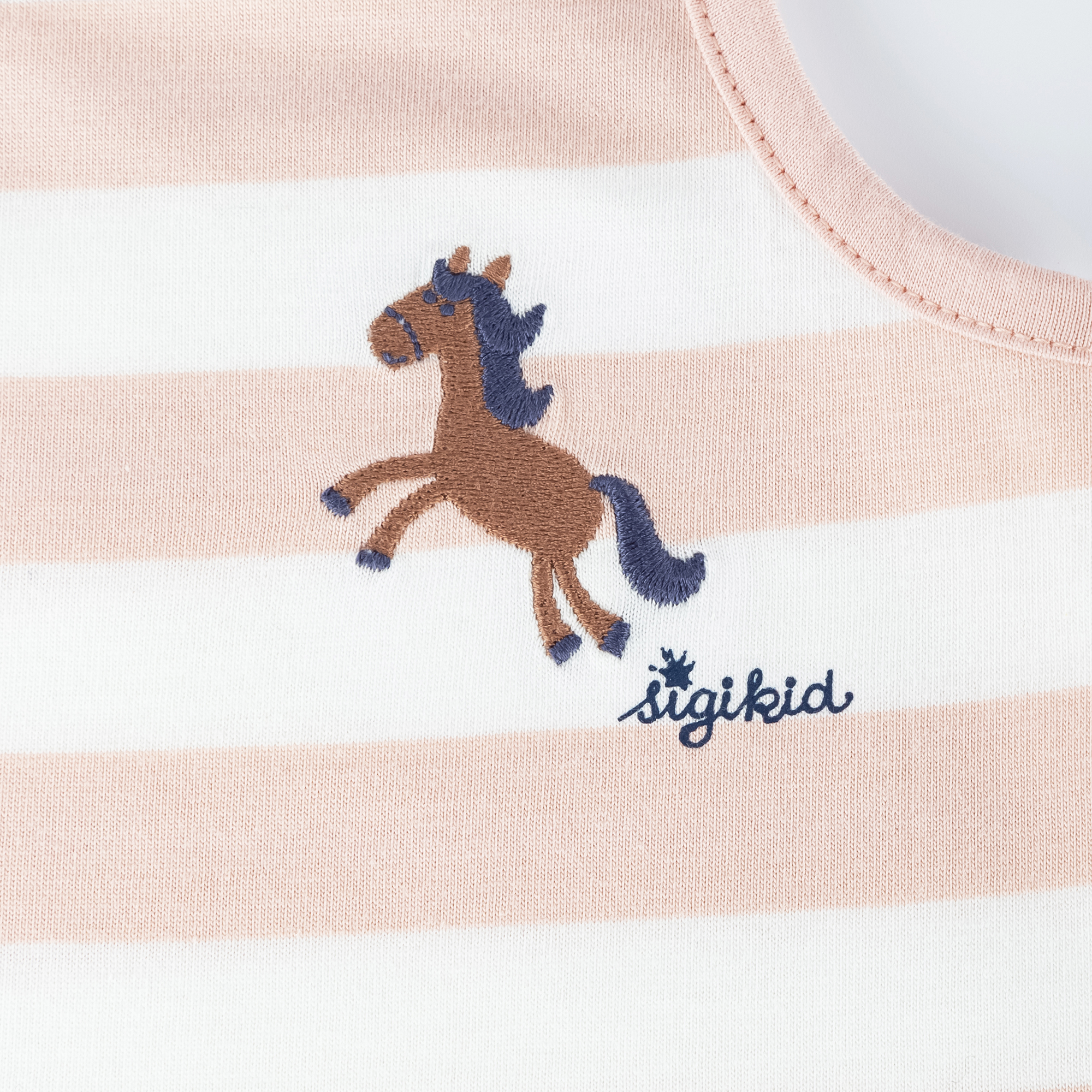 Children's bow detailing tank top Funny Horse, cream/pale pink