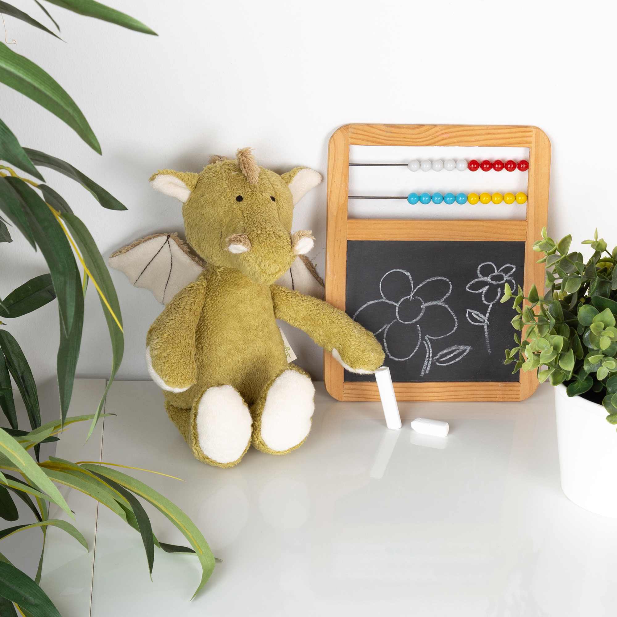 Organic soft toy dragon, Green