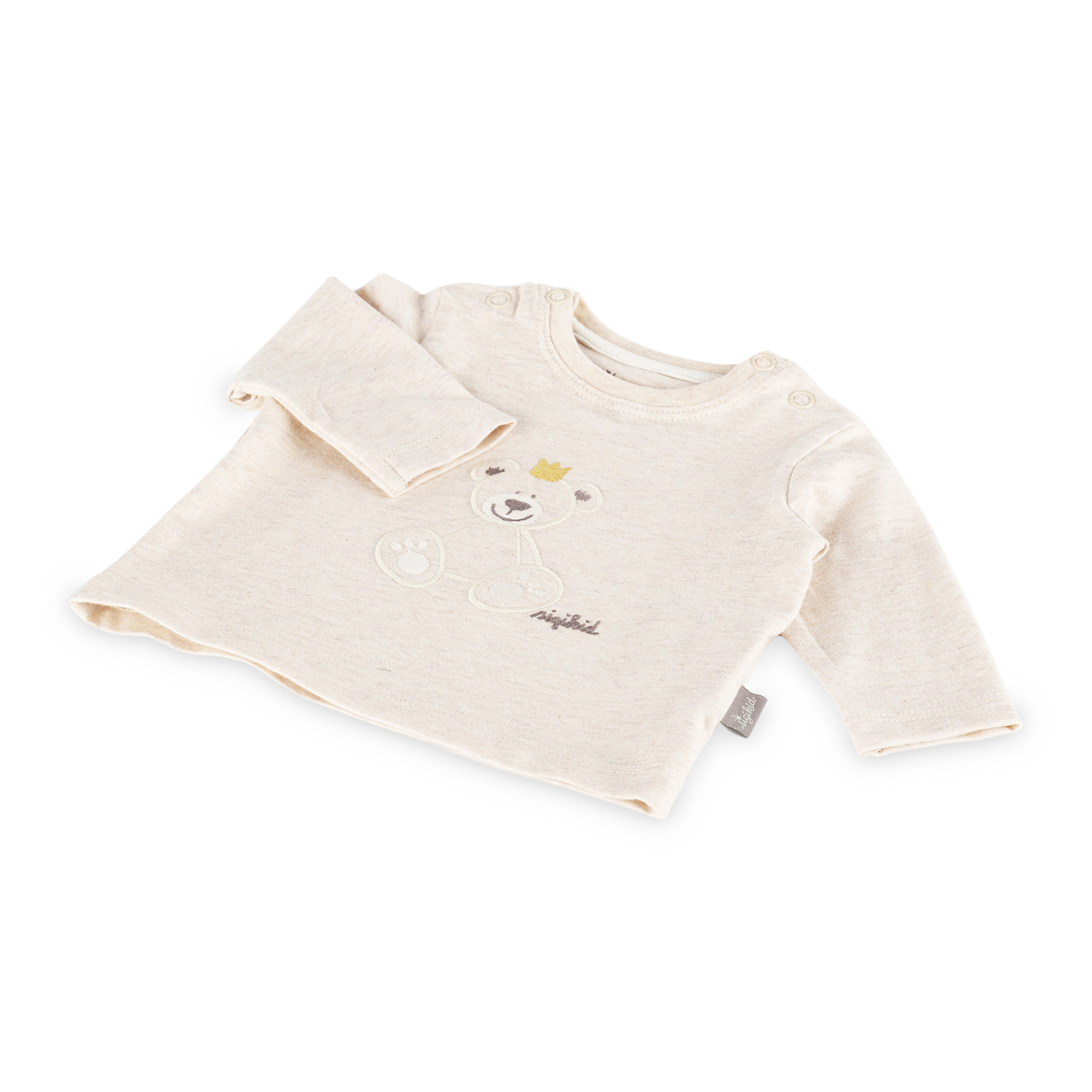 Baby Langarmshirt Krönchen Bär, beige Baby Langarmshirt Krönchen Bär, beige