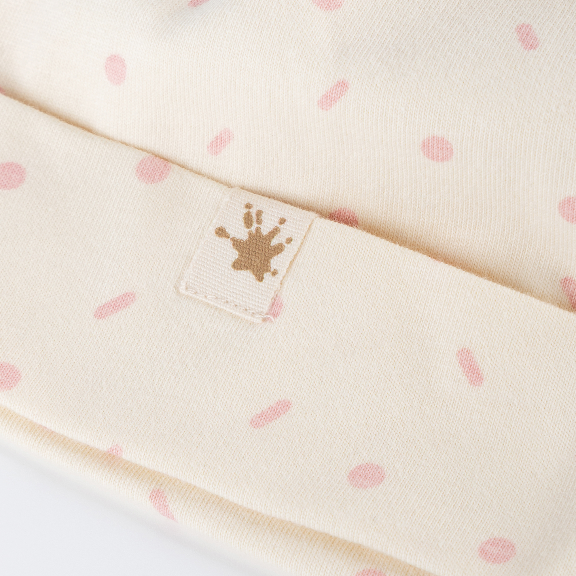 Babymütze cremeweiß/rosa, Petit Croissant