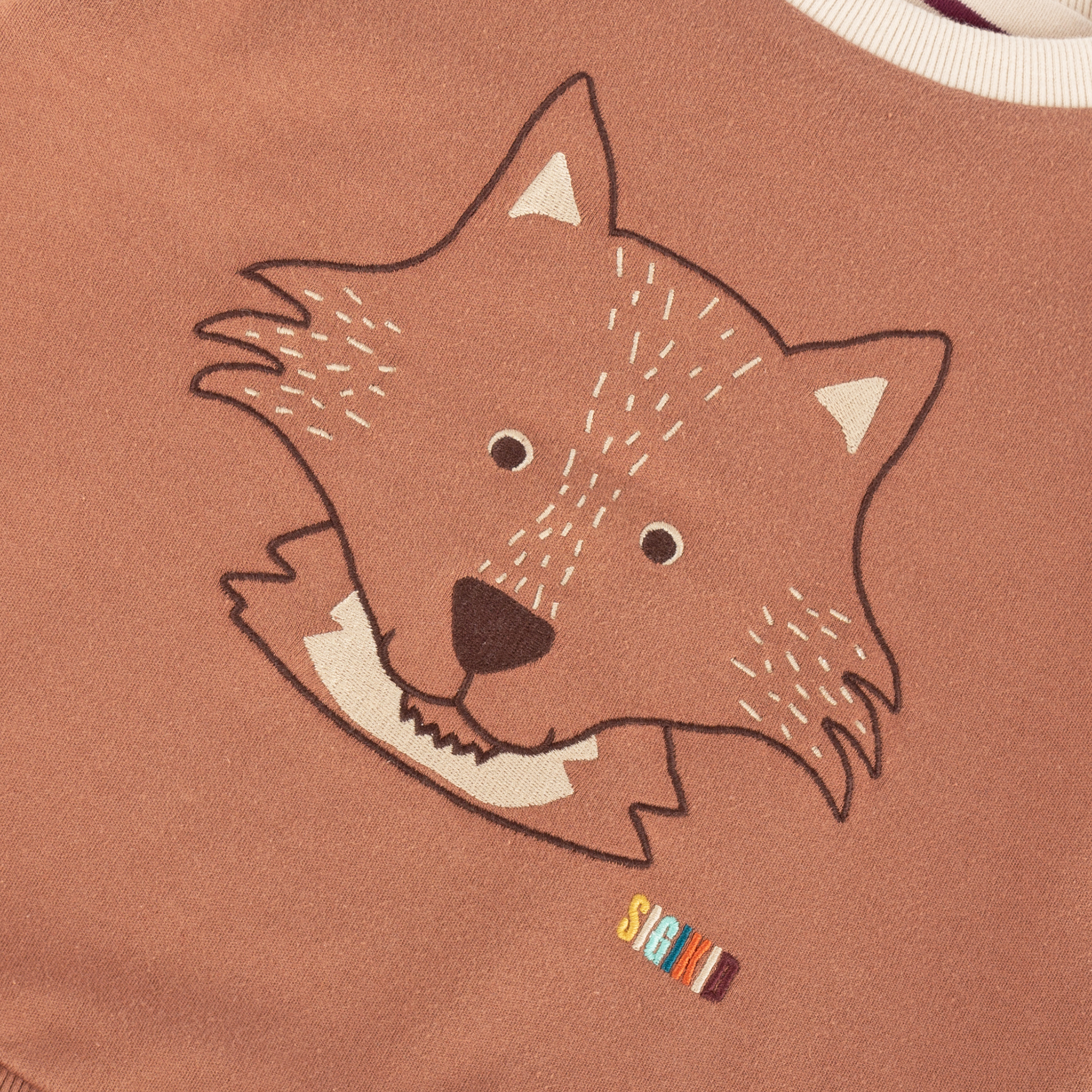 Kinder Wendeshirt Fuchs, bunt gestreift oder braun