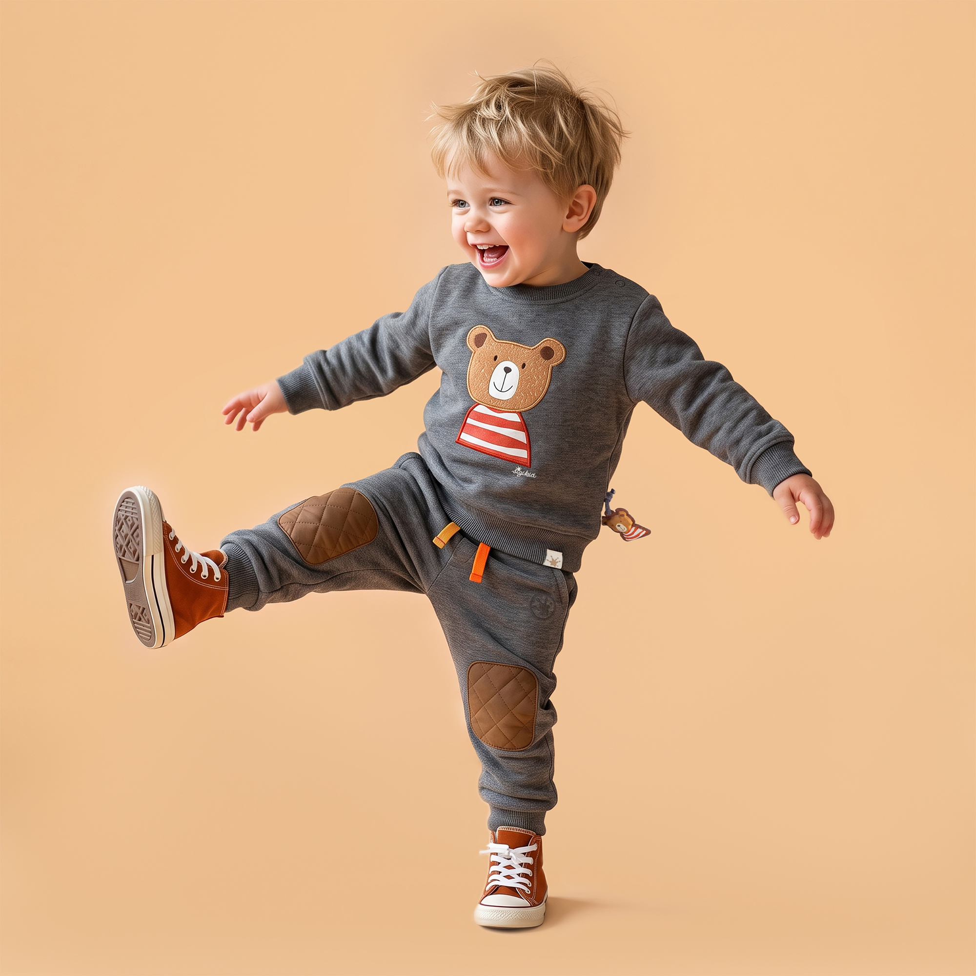 Baby sweatshirt Winter Bear, grey marled