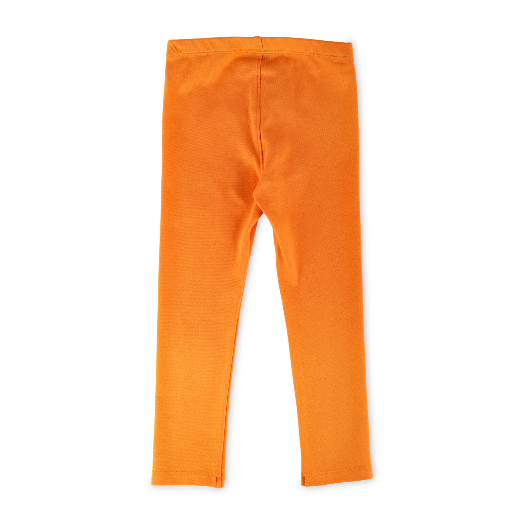 Girls' stretchy rib knit leggings, orange