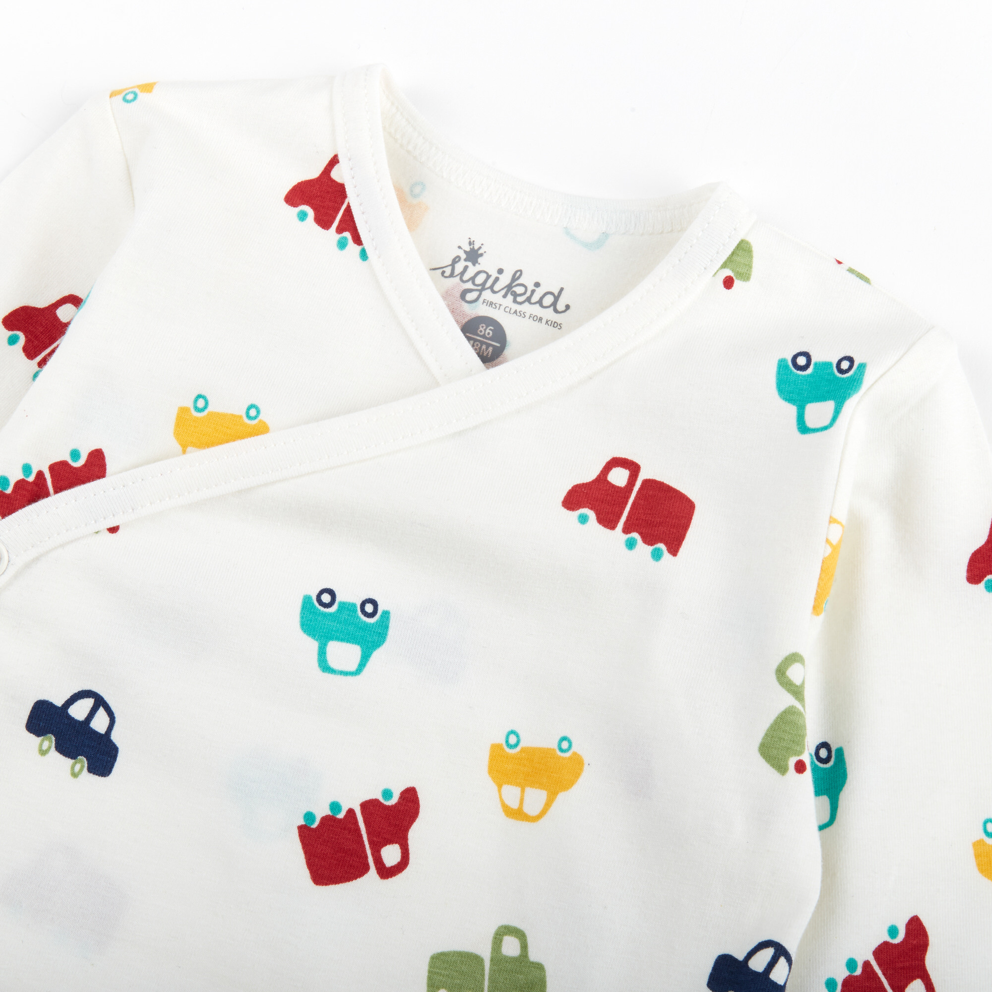 Langarm Baby Body, Auto Print Langarm Baby Body, Auto Print