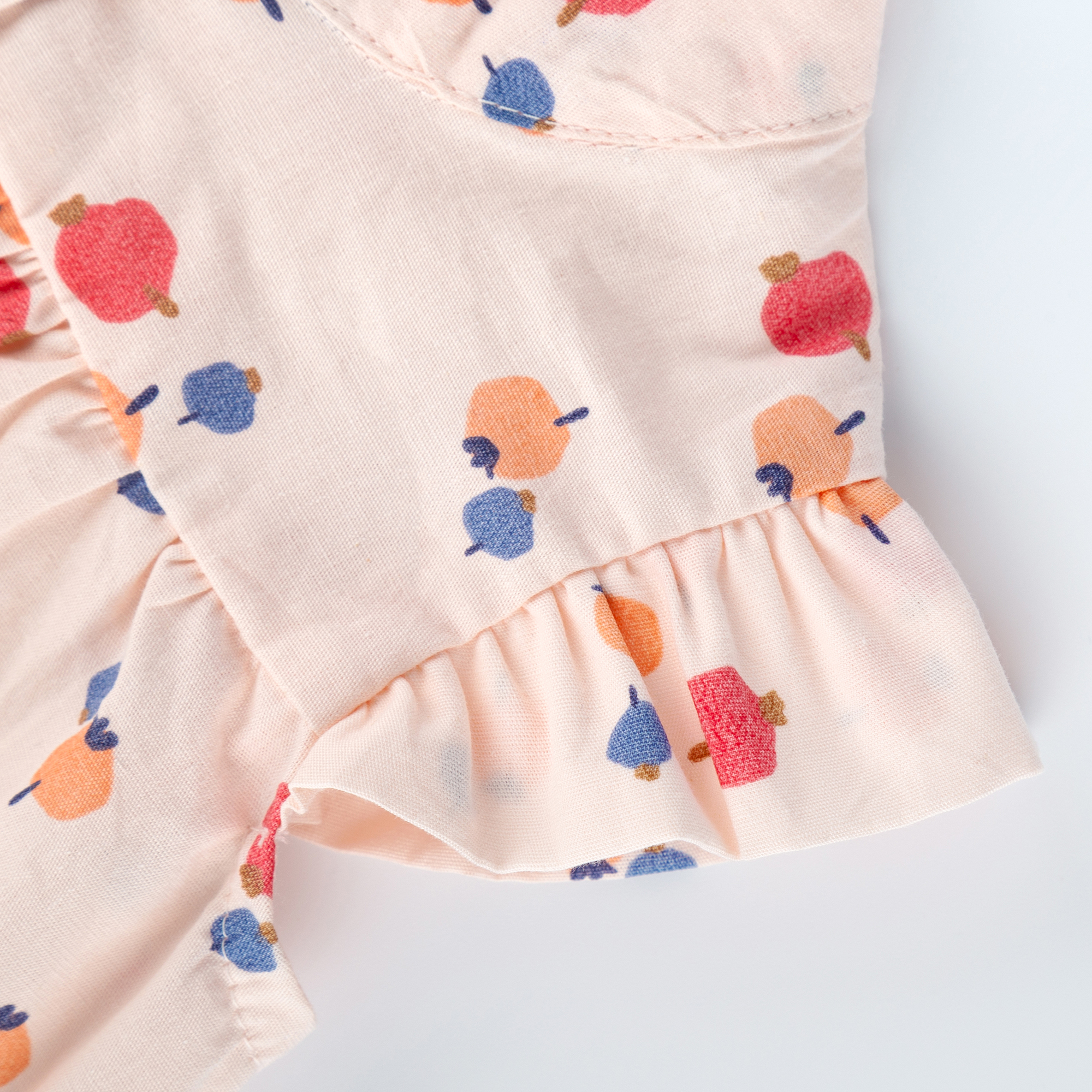 Baby shoulder frills batiste tunic, berry print