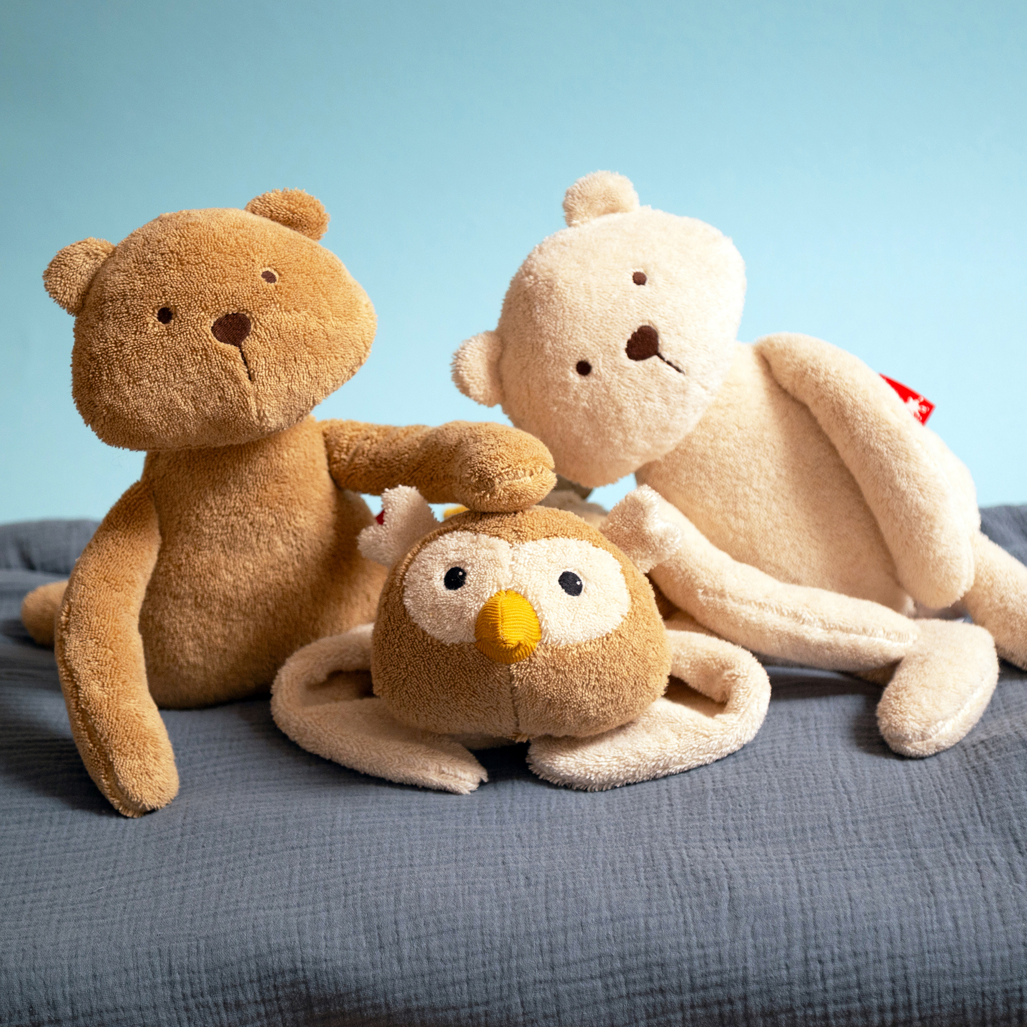 Mamilodie pregnancy musical soft toy bear, organic cotton
