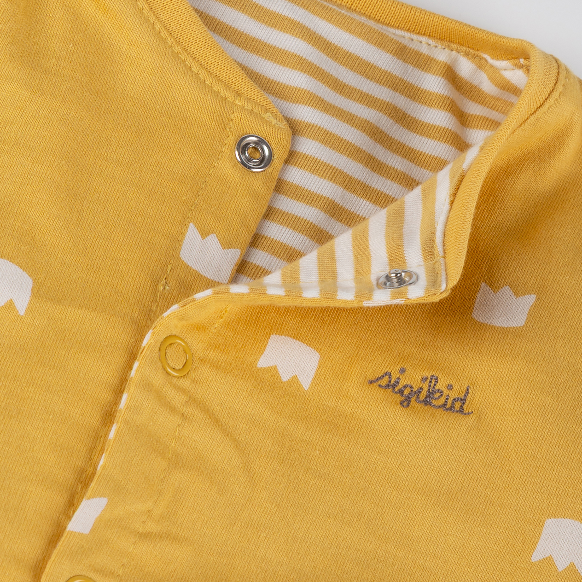Newborn baby jacket mouse, reversible, yellow