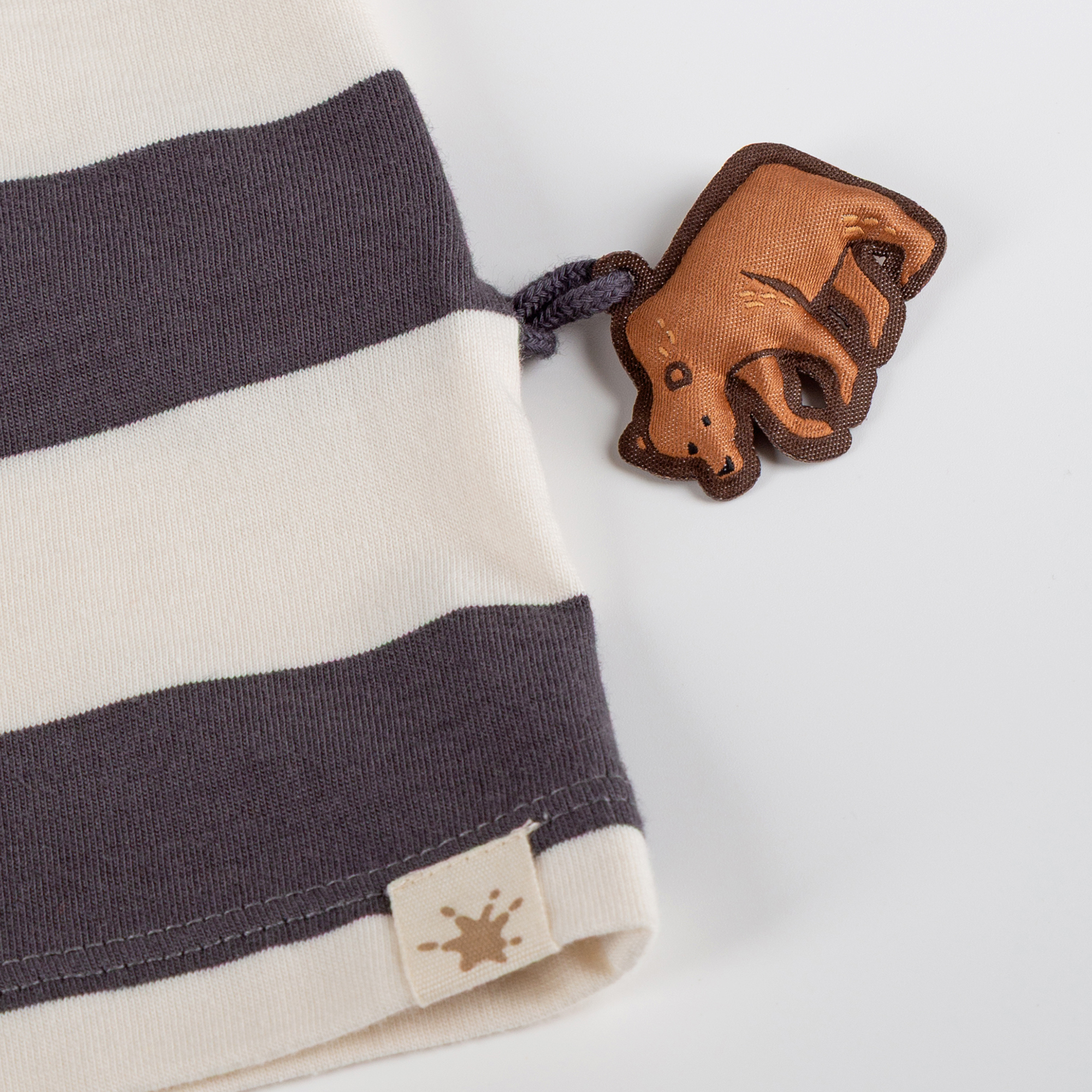 Kinder Langarm Kapuzenshirt Winterbär, gestreift