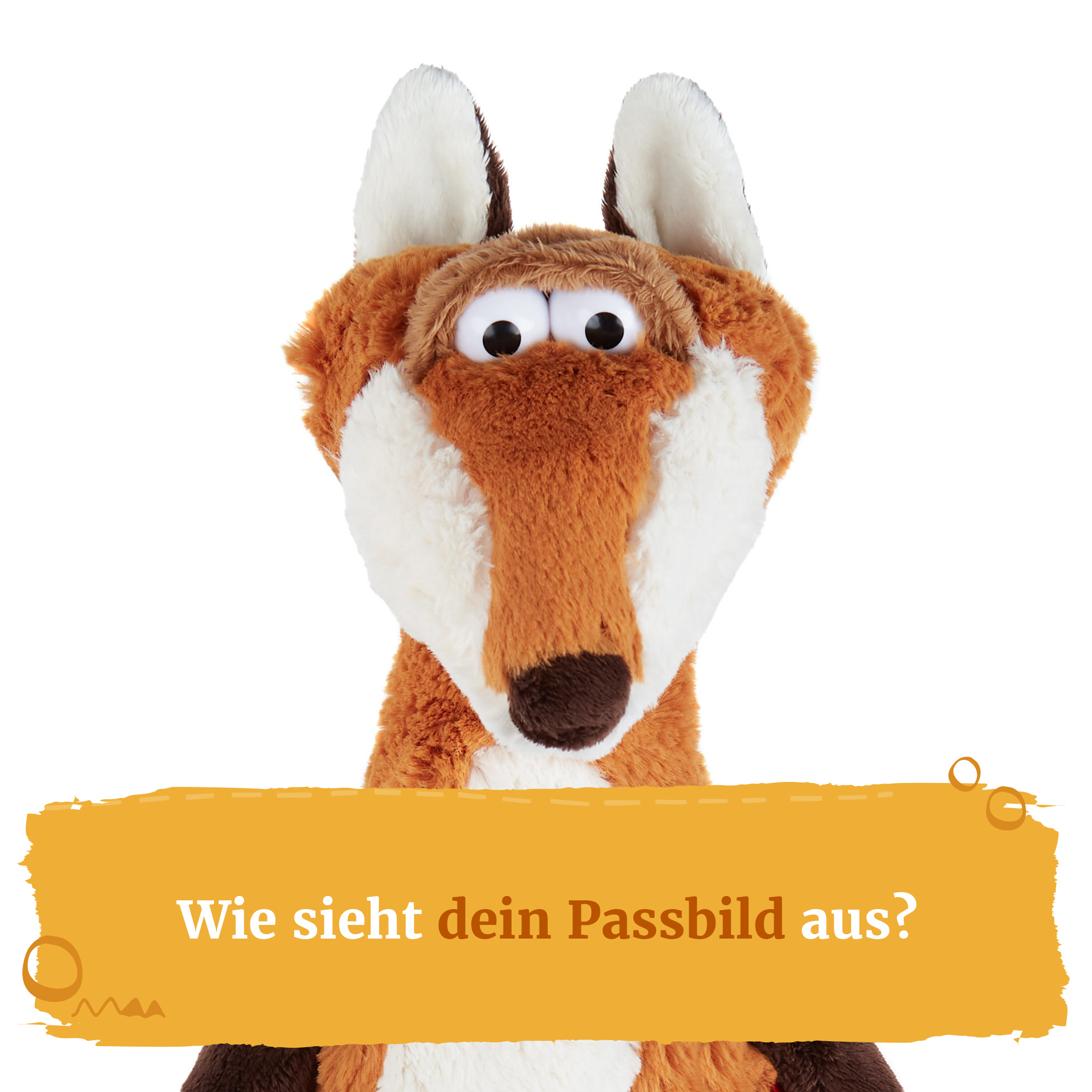 Plush fox with bendable eye lid