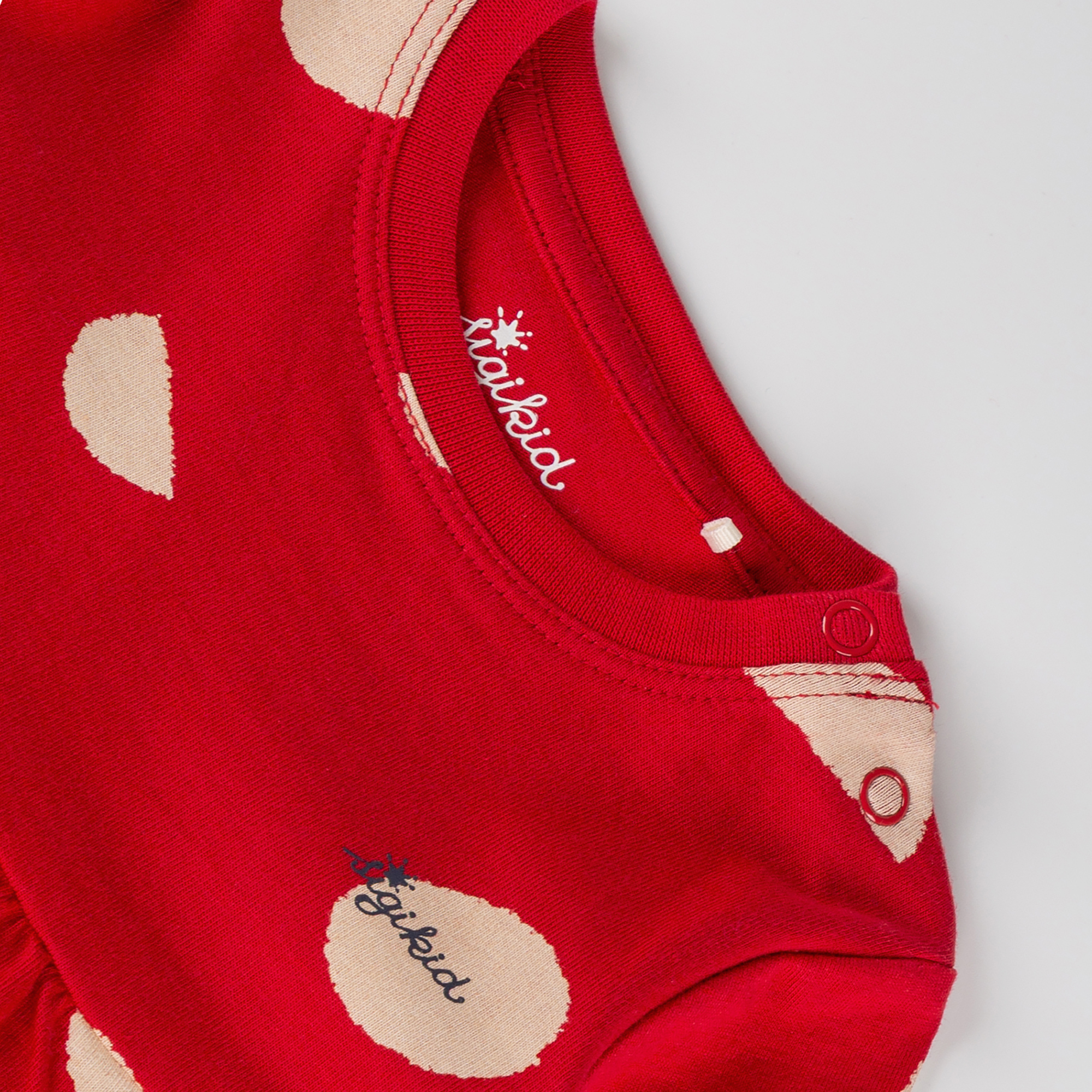 Langärmeliges Baby Stufenkleid, rot, bedruckt