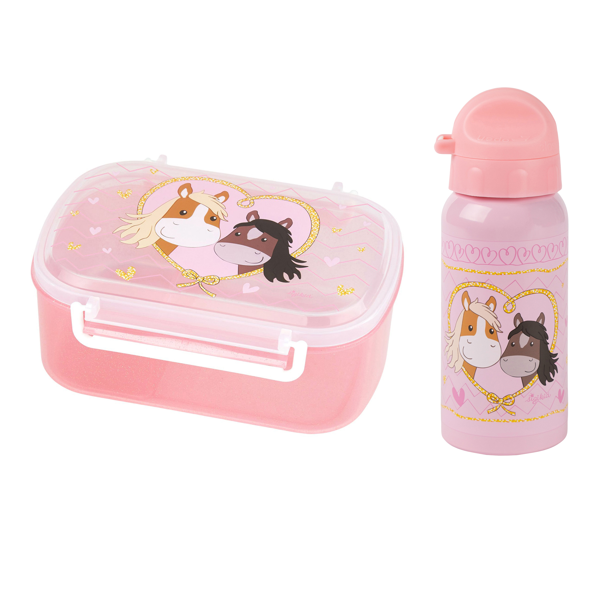 Children's stainless steel bottle 400 ml & lunch box pony love Children's stainless steel bottle 400 ml & lunch box pony love