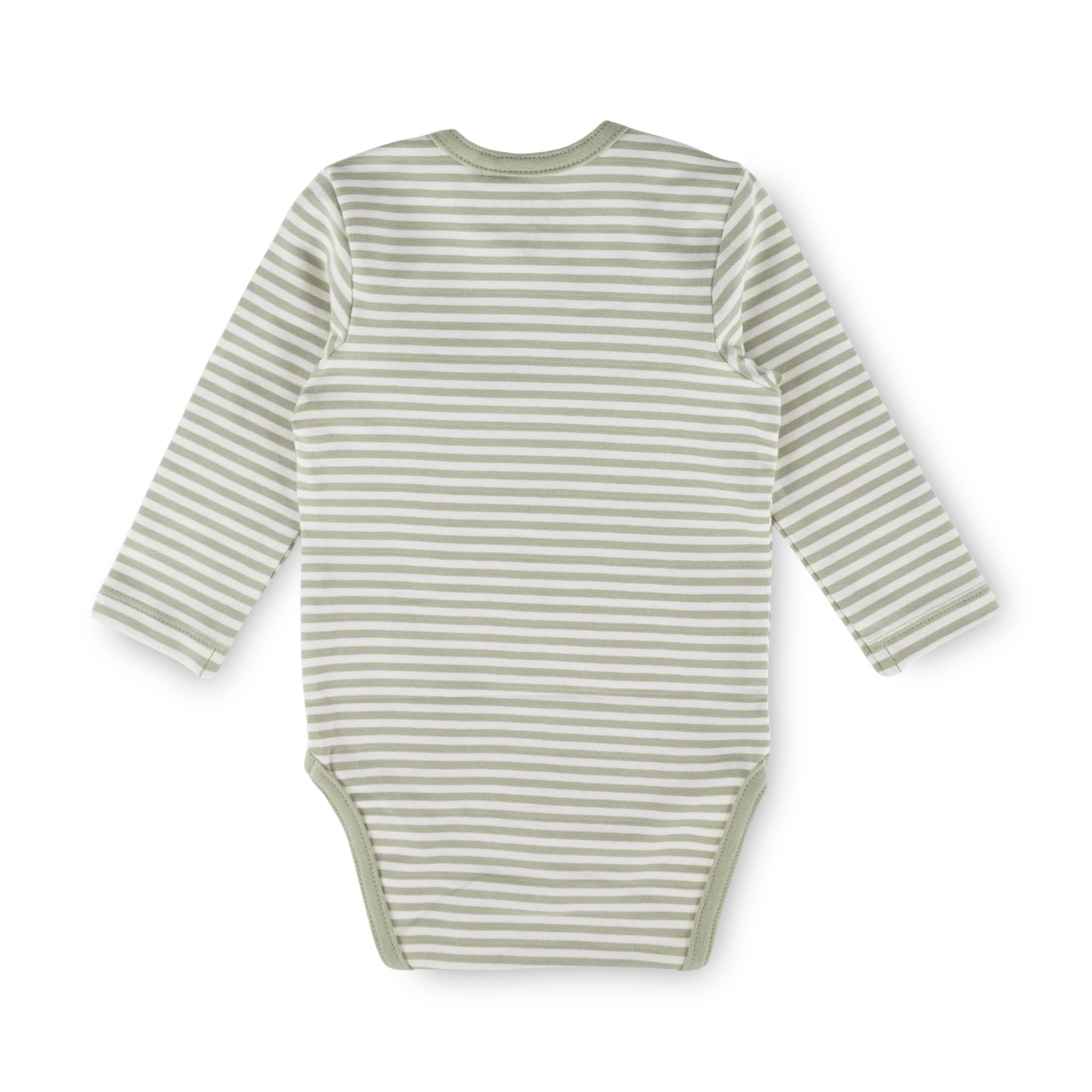 Newborn baby long sleeve onesie mouse, green/white