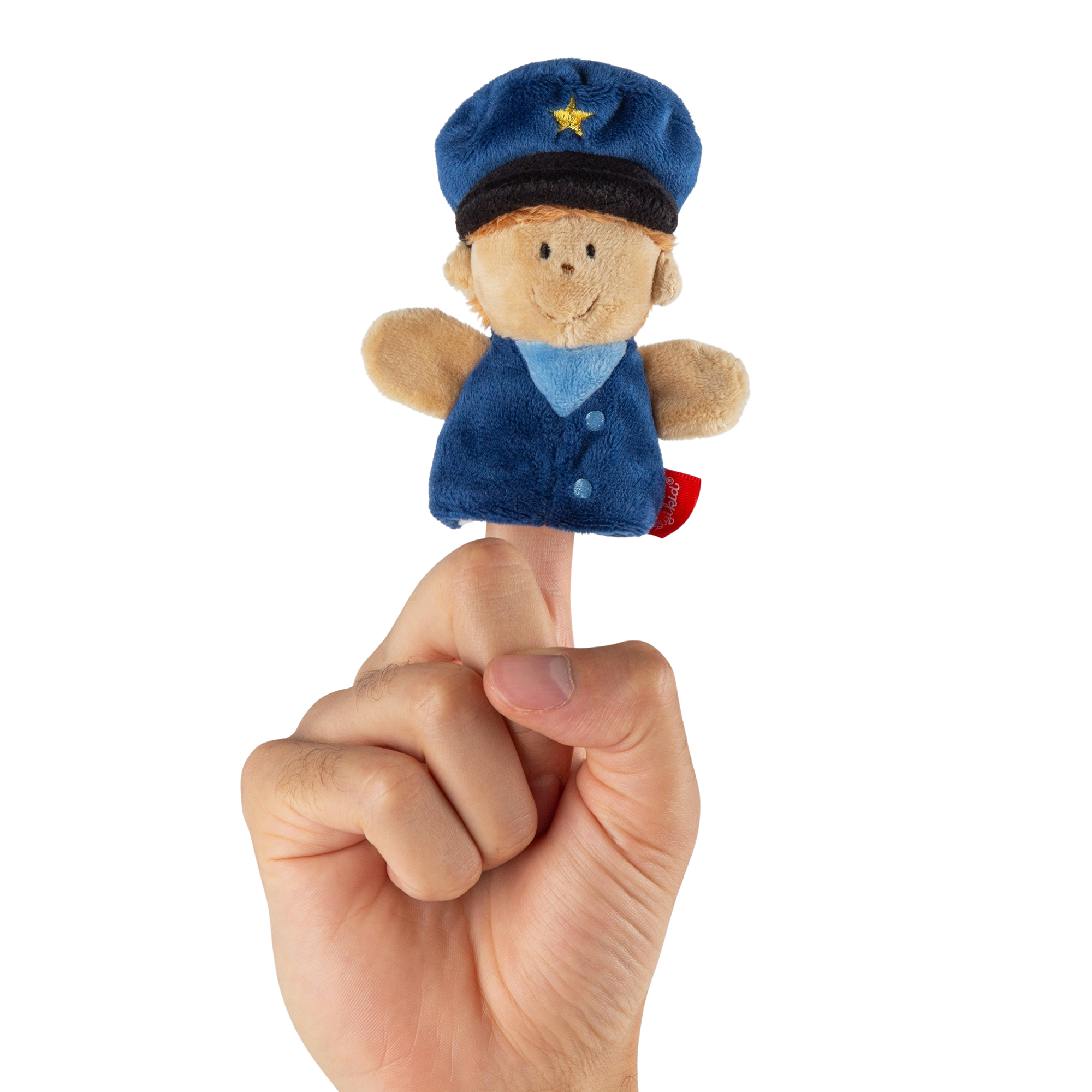 Finger plush puppet policeman, Mini puppet theatre