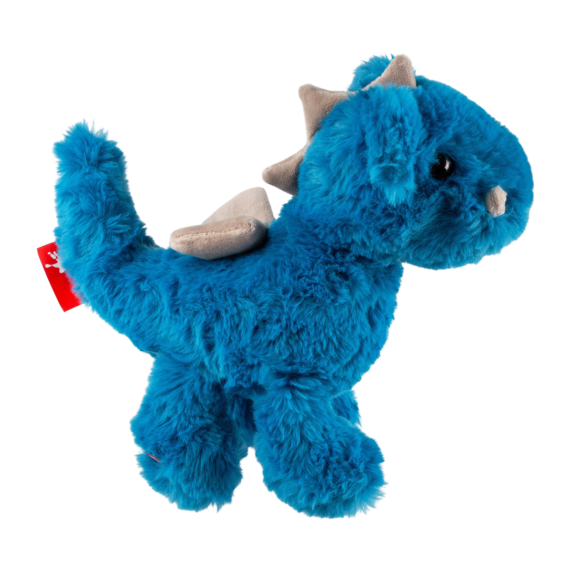 Silky soft plush toy dragon, blue