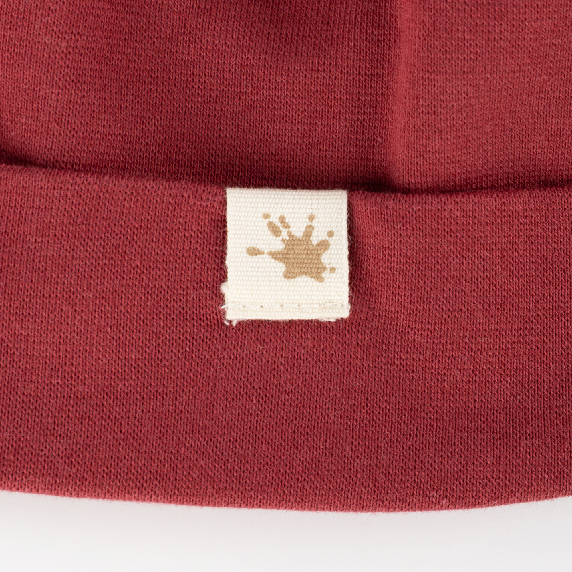 Dark red baby rib knit beanie hat, Pink Cockatoo Dark red baby rib knit beanie hat, Pink Cockatoo