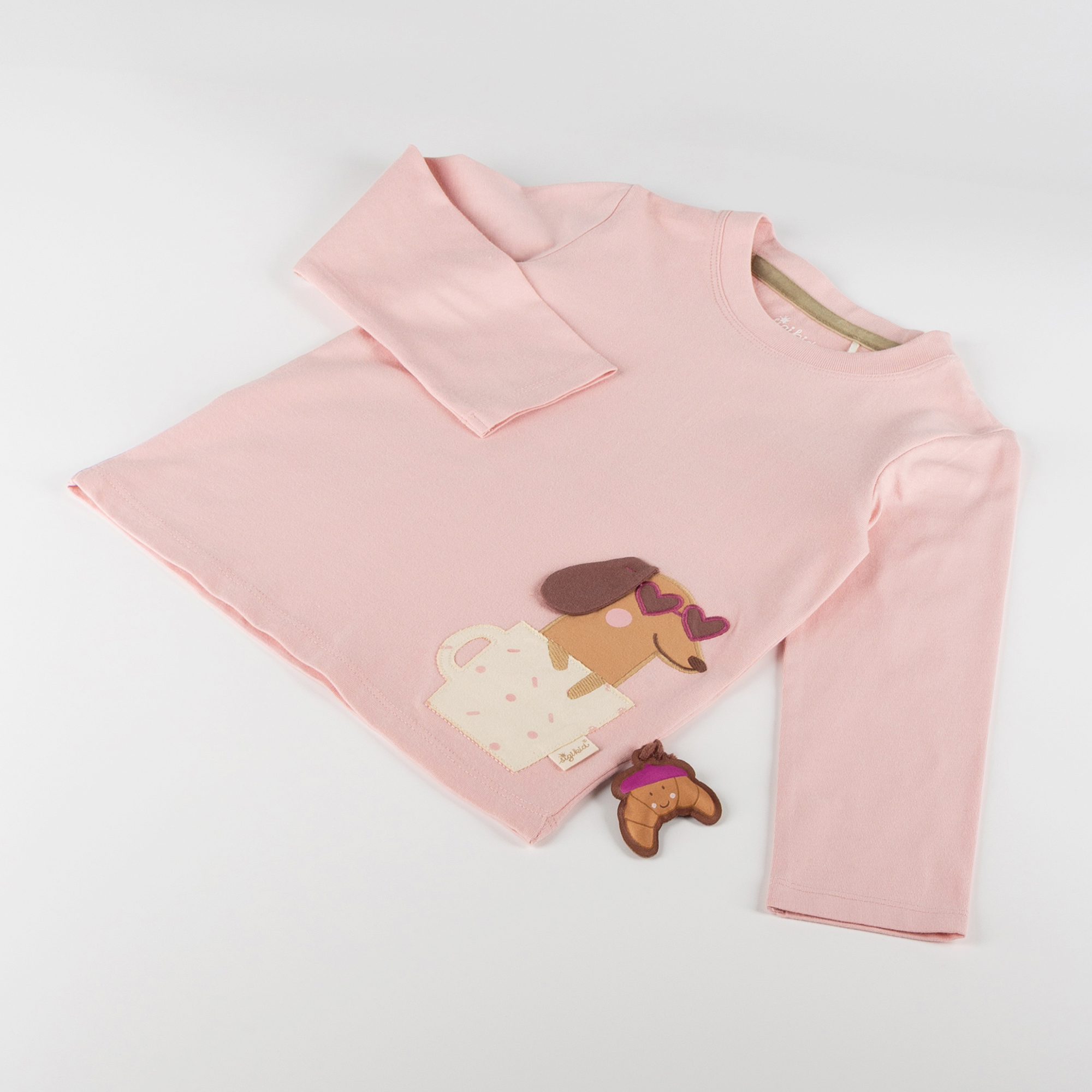 Kinder Langarmshirt Hund, Petit Croissant