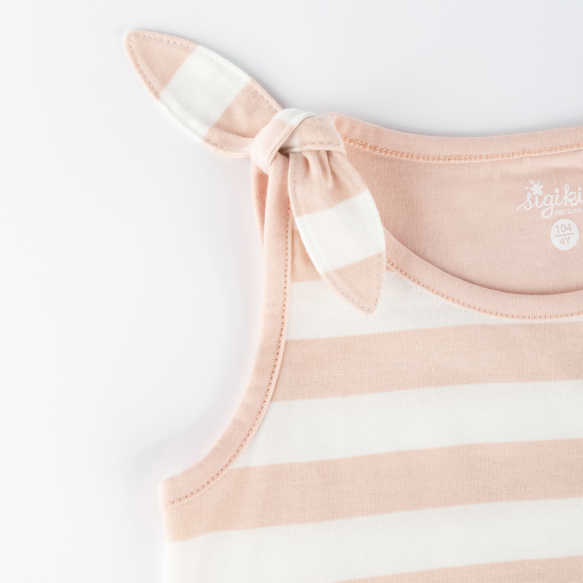 Children's bow detailing tank top Funny Horse, cream/pale pink