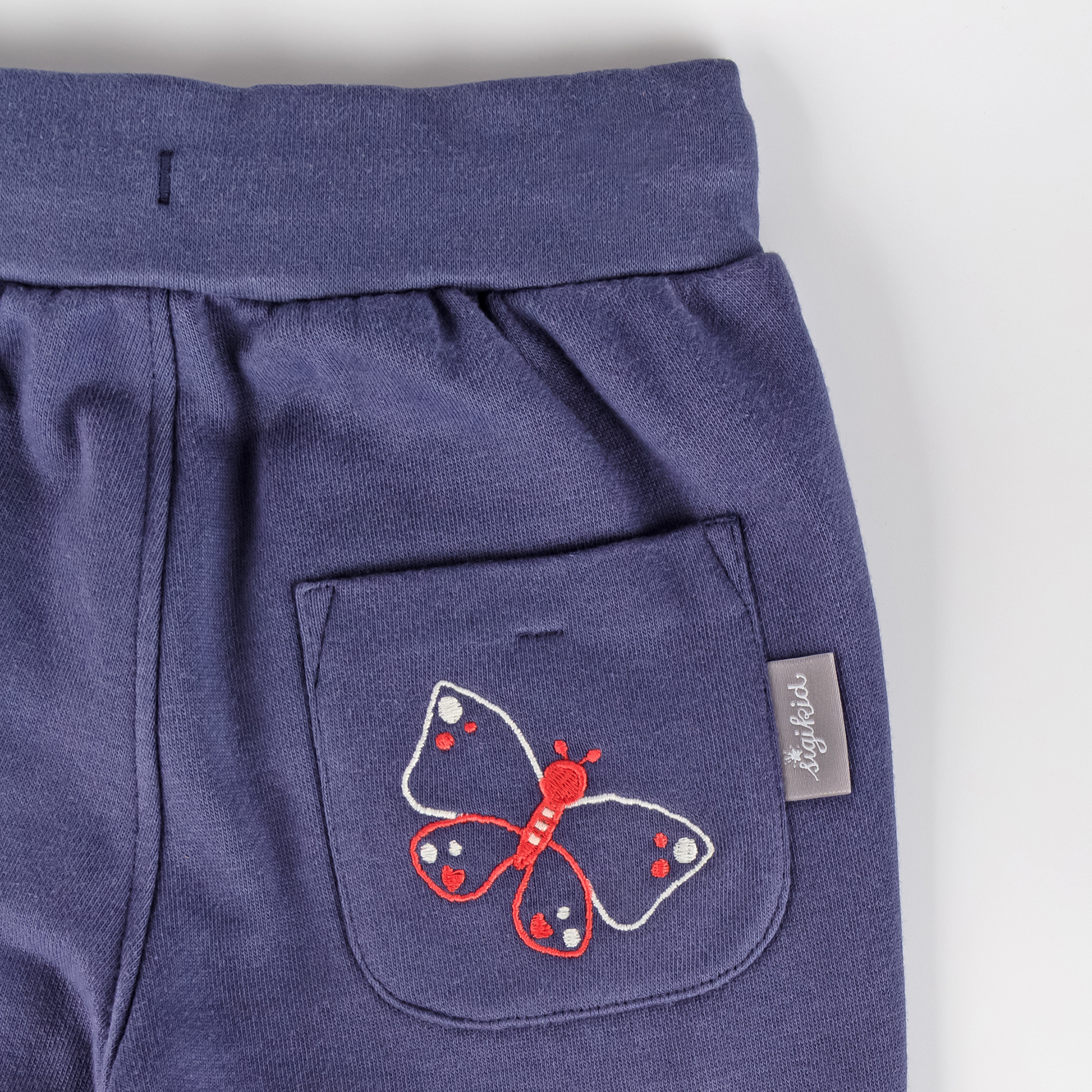 Children's navy sweat pants, butterfly on the back