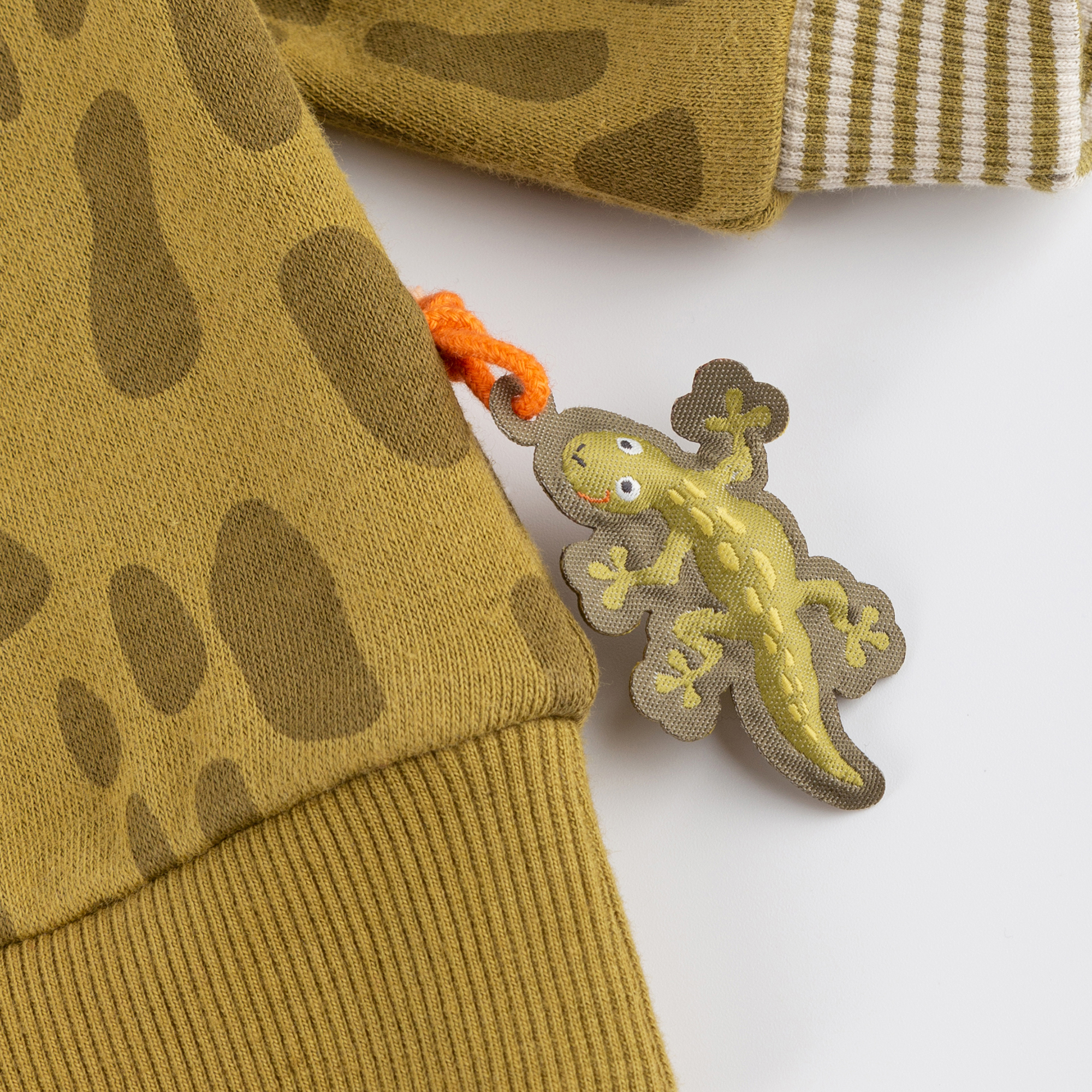 Baby sweatshirt gecko khaki green, Jungle